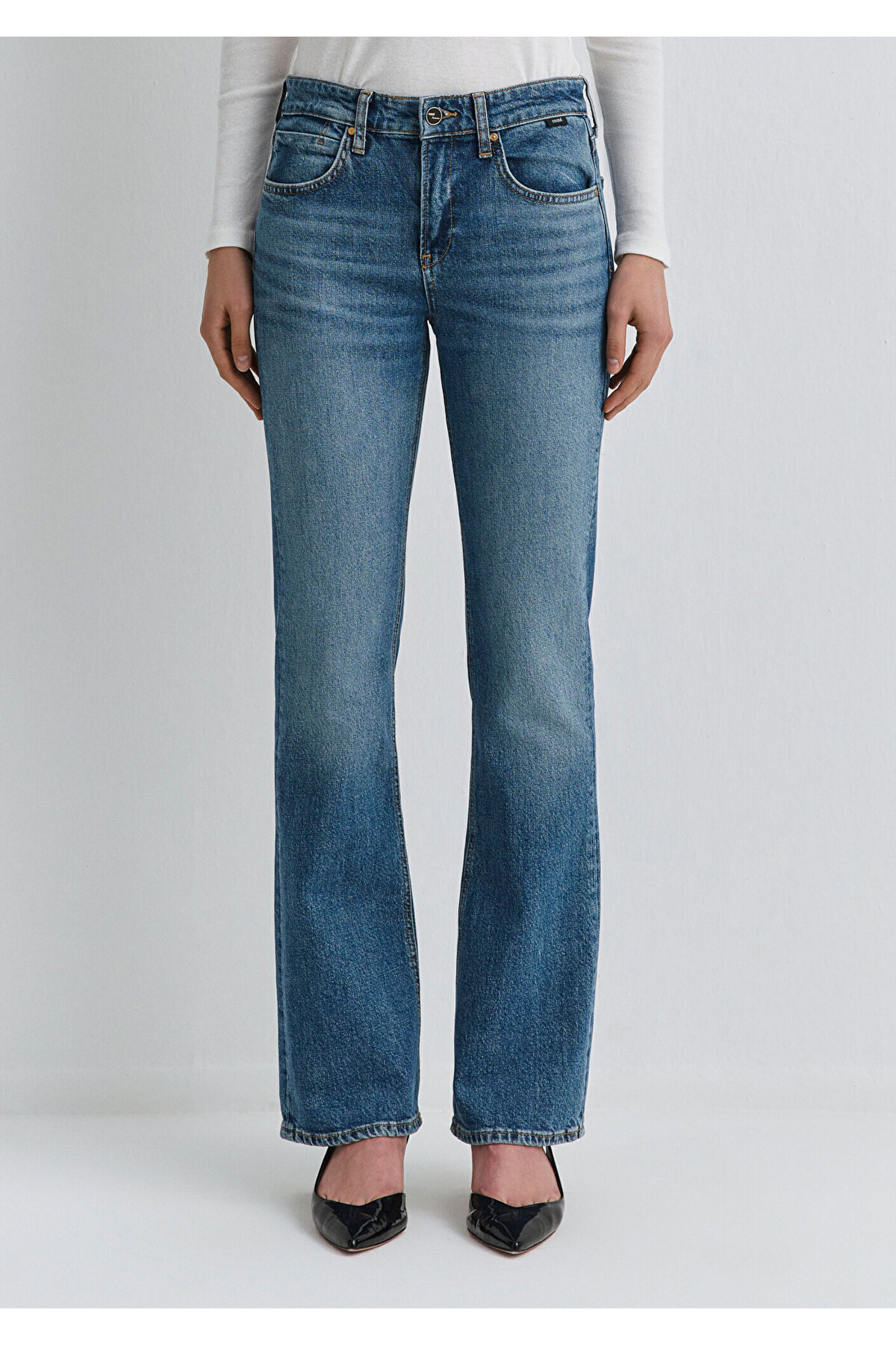 Mavi  Alina Iconic Puslu Indigo Mavisi Jean Pantolon 1012577-90538 - Görsel 5