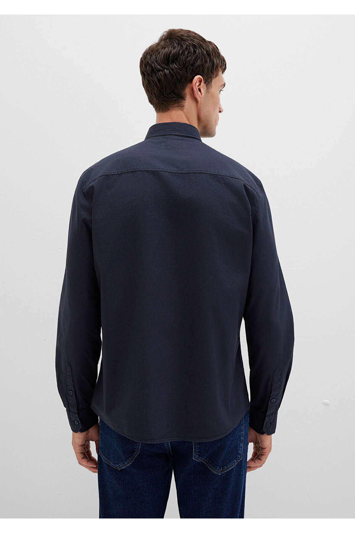 Mavi  Lacivert Gömlek Slim Fit / Dar Kesim 0211673-70489 - Görsel 5