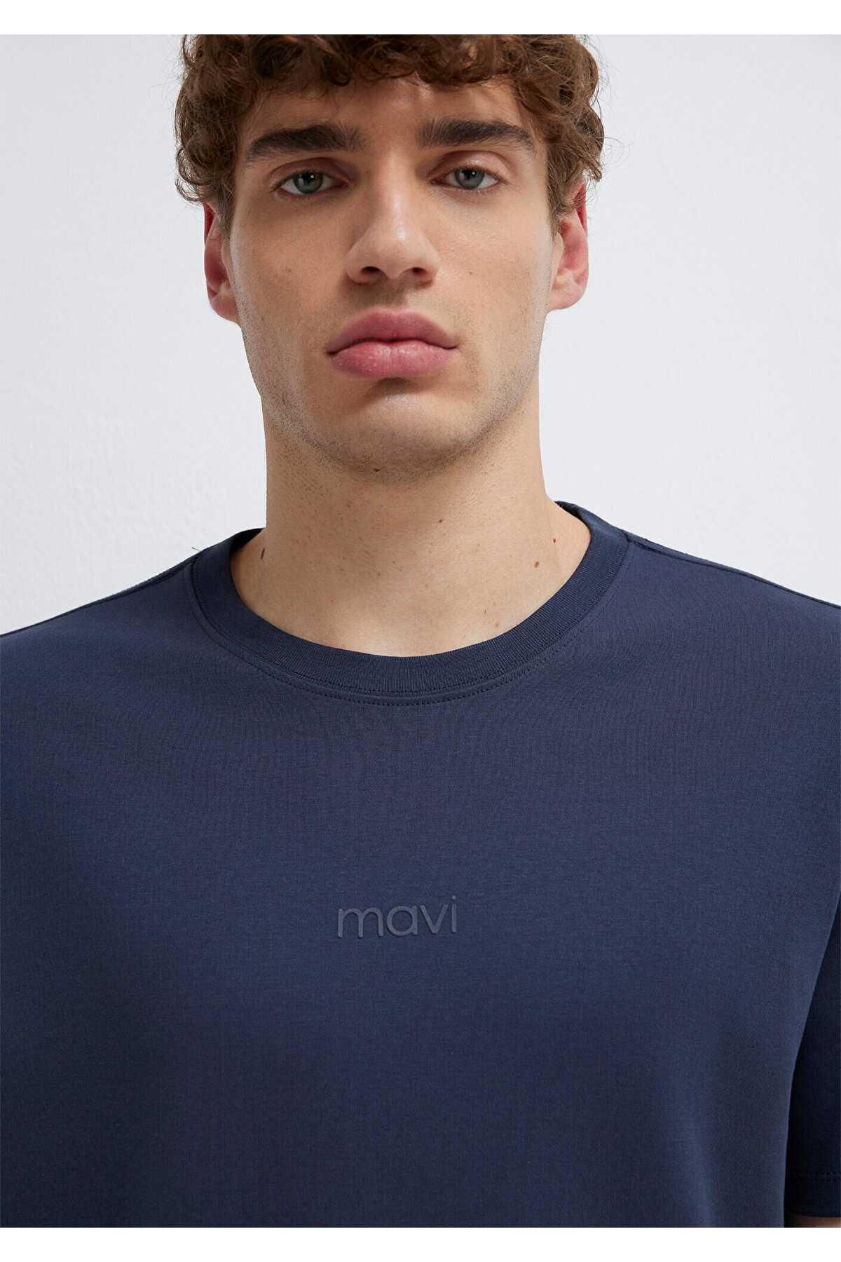 Mavi  Logo Lacivert Basic İnterlok Tişört Loose Fit / Bol Rahat Kesim 0613102-85315 - Görsel 6