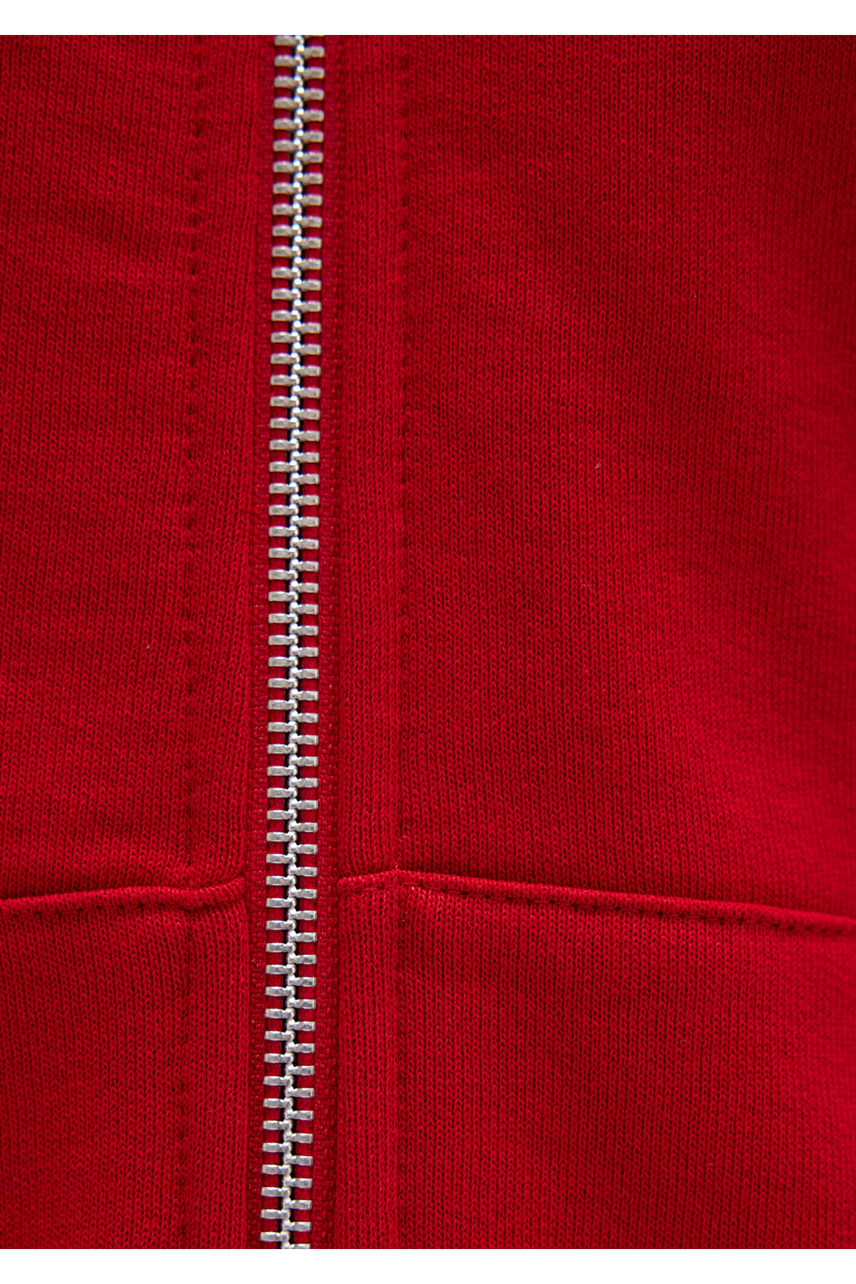 Mavi  Fermuarlı Kapüşonlu Kırmızı Basic Sweatshirt 1611775-82054 - Görsel 8