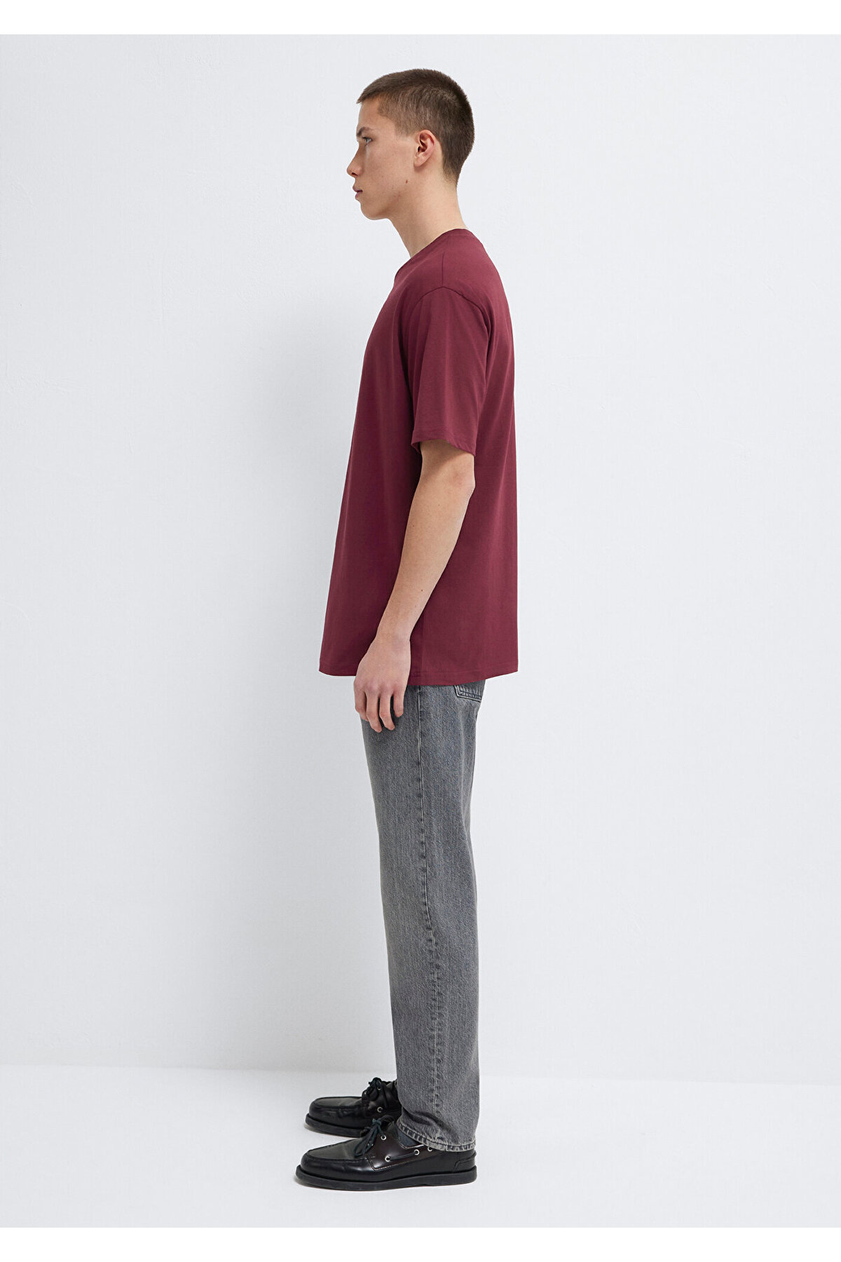 Mavi  3lü Erkek Basic Tişört Loose Fit / Bol Rahat Kesim 0612315-70057 - Görsel 8