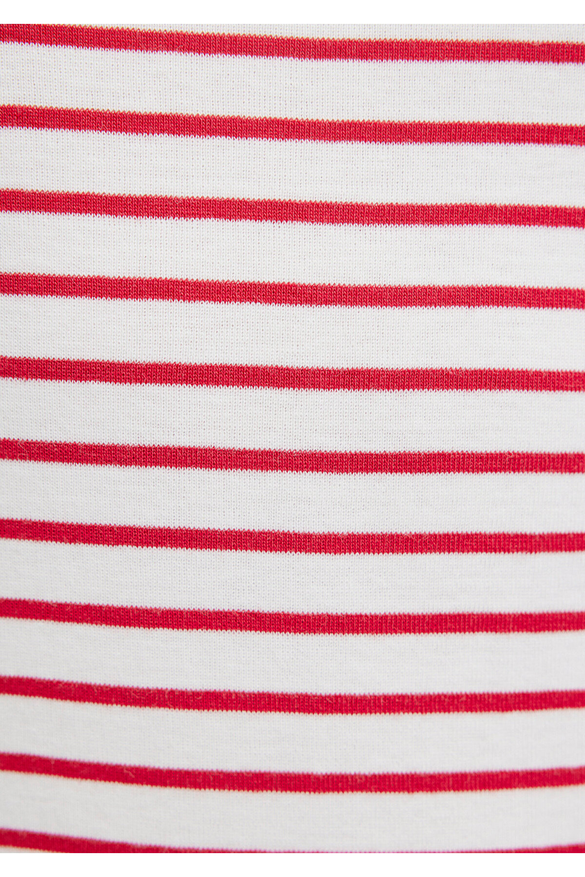 Mavi  Bisiklet Yaka Çizgili Kırmızı Tişört Slim Fit / Dar Kesim 1612881-86680 - Görsel 8