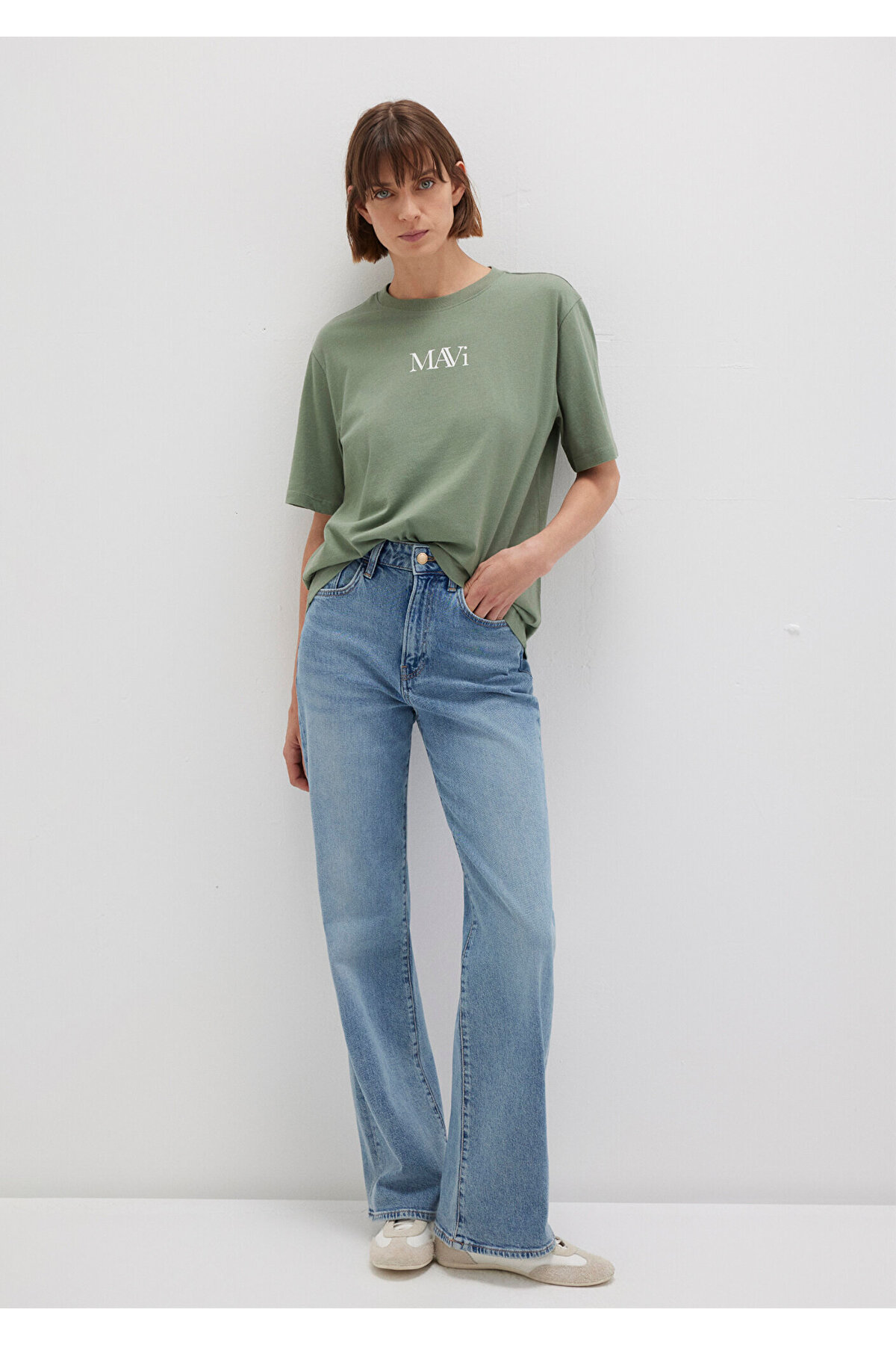 Mavi  Logo Baskılı Yeşil Tişört Regular Fit / Normal Kesim 1611594-81976 - Görsel 2