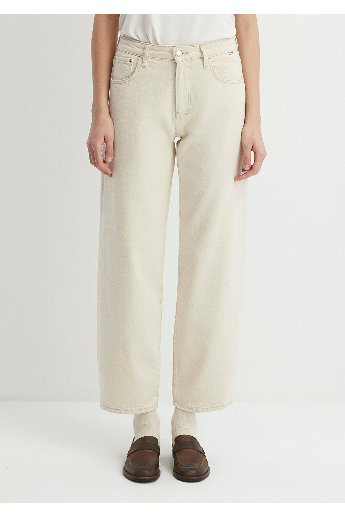 Mavi  Leila Premium Krem Jean Pantolon 1010600-87058 - Görsel 4