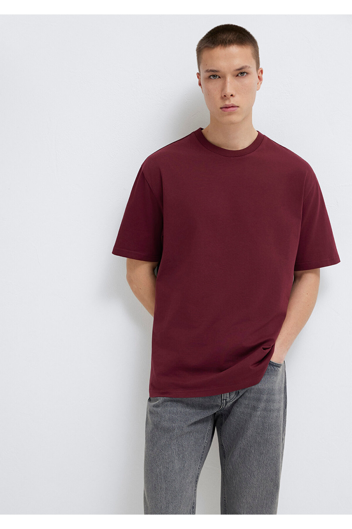 Mavi  3lü Erkek Basic Tişört Loose Fit / Bol Rahat Kesim 0612315-70057 - Görsel 2