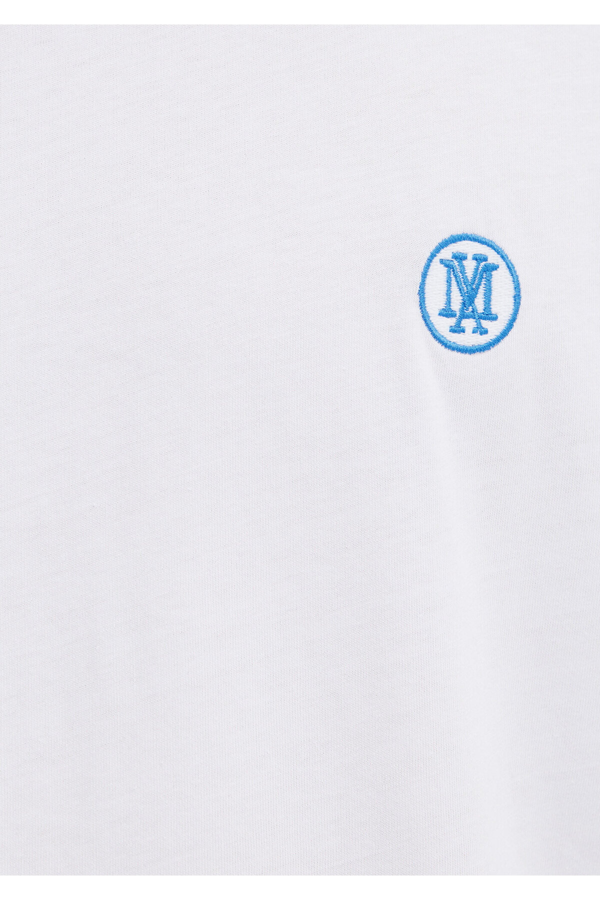 Mavi  Mühür Logo Nakışlı Beyaz Tişört Loose Fit / Bol Rahat Kesim 067074-620 - Görsel 7