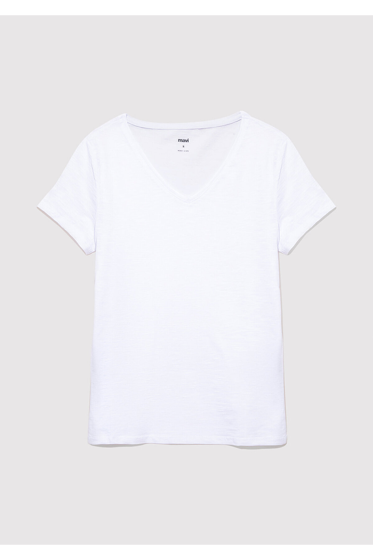 Mavi  2li Siyah Beyaz Kadın V Yaka Basic Tişört Slim Fit / Dar Kesim 1611371-900 - Görsel 6