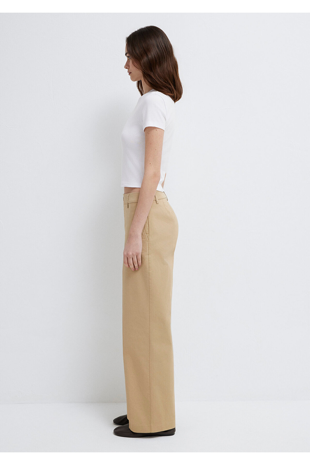 Mavi  Beyaz Basic Crop Tişört Crop / Kısa Kesim 1600814-620 - Görsel 5