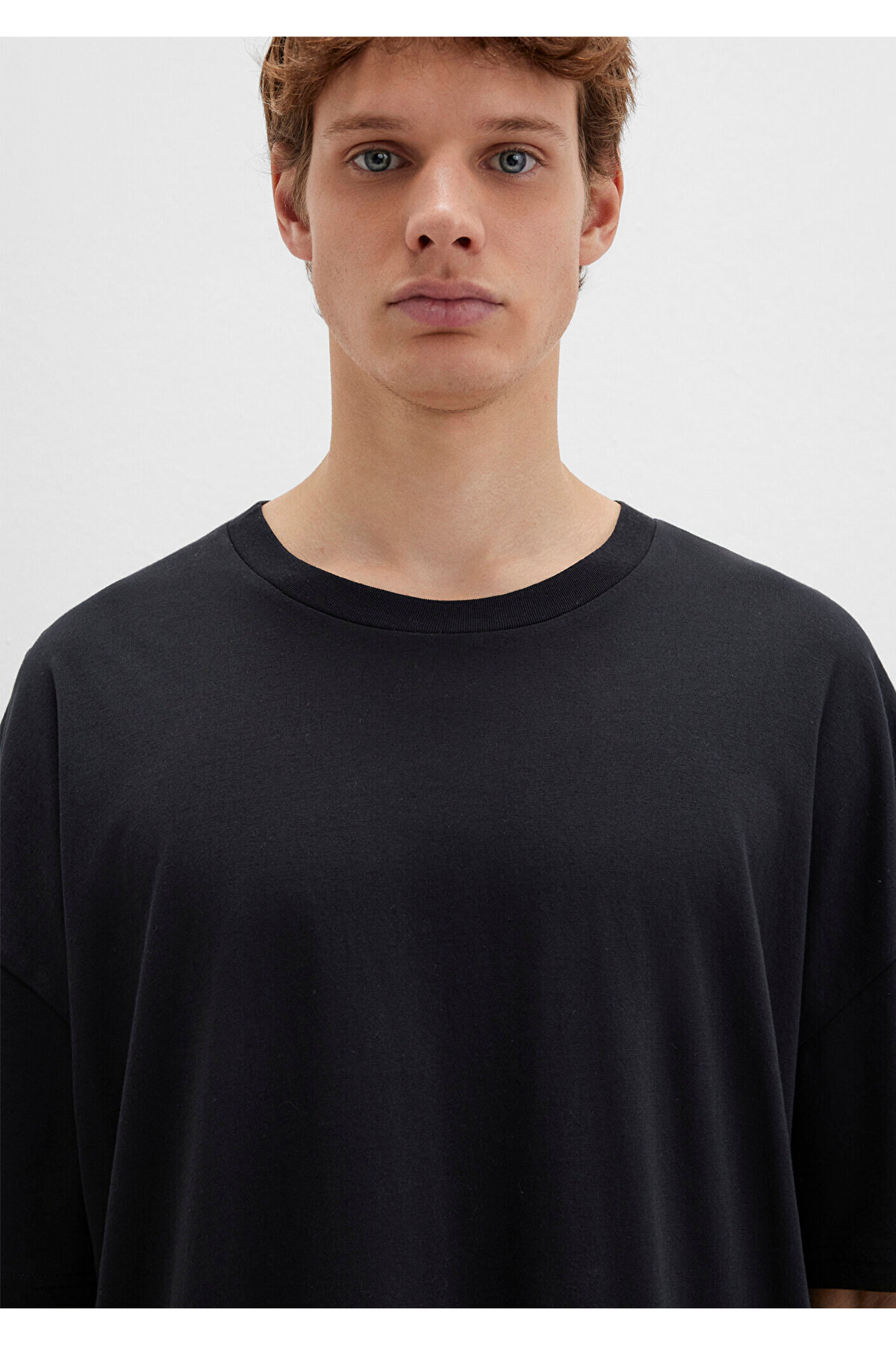 Mavi  Siyah Oversize Tişört Oversize / Geniş Kesim 066902-900 - Görsel 5