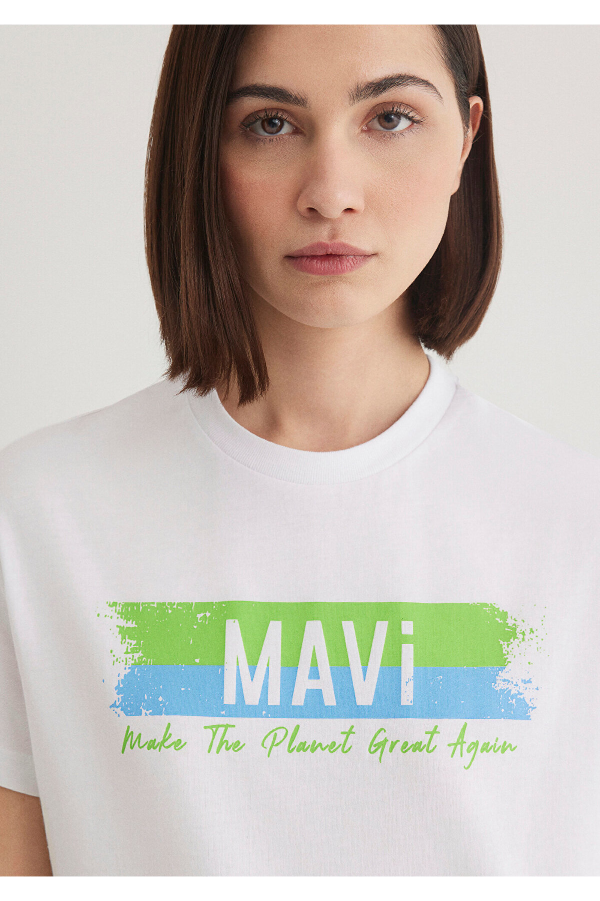 Mavi  Make The Planet Great Again Baskılı Tişört Regular Fit / Normal Kesim 168752-620 - Görsel 6