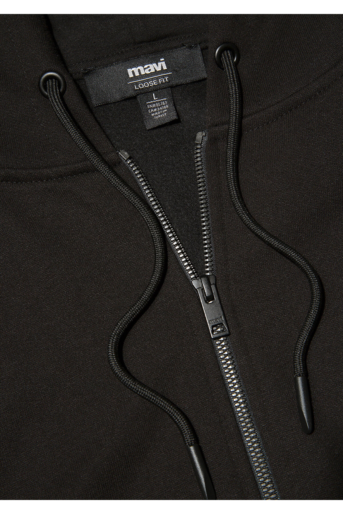 Mavi  Mühür Logo Nakışlı Kapüşonlu Fermuarlı Siyah Sweatshirt 066979-900 - Görsel 7