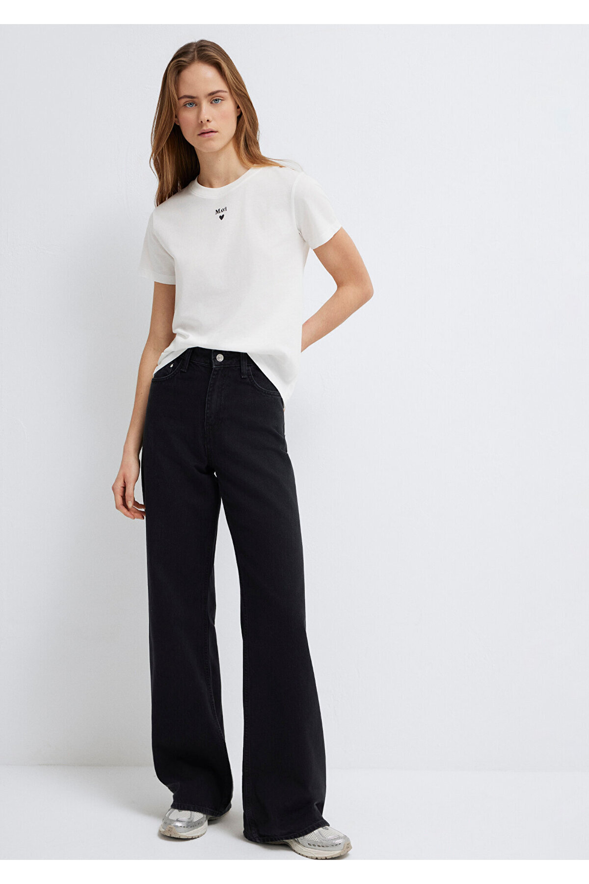 Mavi  Logo Baskılı Beyaz Tişört Semi Slim Fit / Yarı Dar Kesim 1601185-33389 - Görsel 2