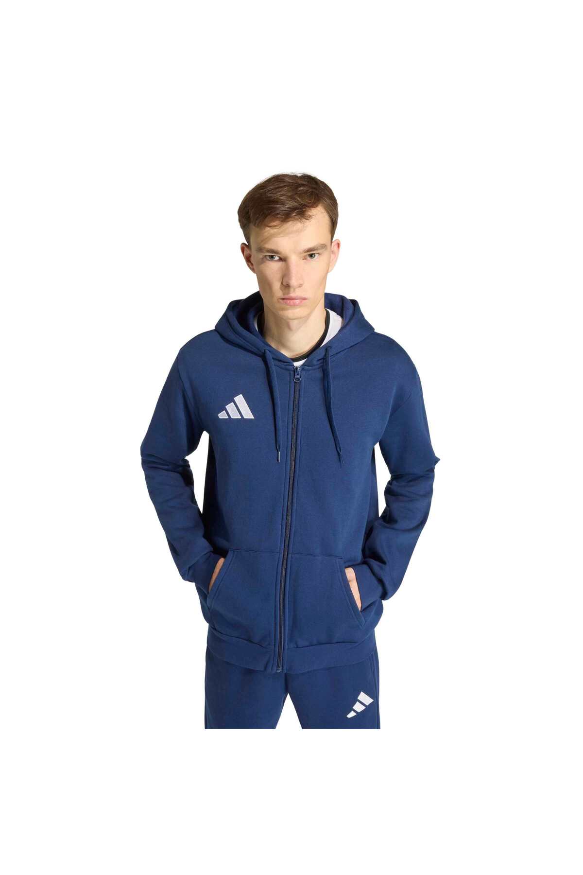 adidas Ent26 Fz Hood Erkek Spor Sweatshirt KF5946 görsel 4