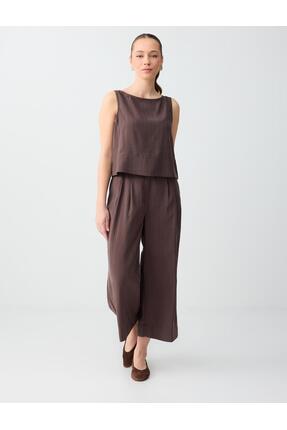 Jimmy Key Acı Kahve Loose Dokuma Pantolon