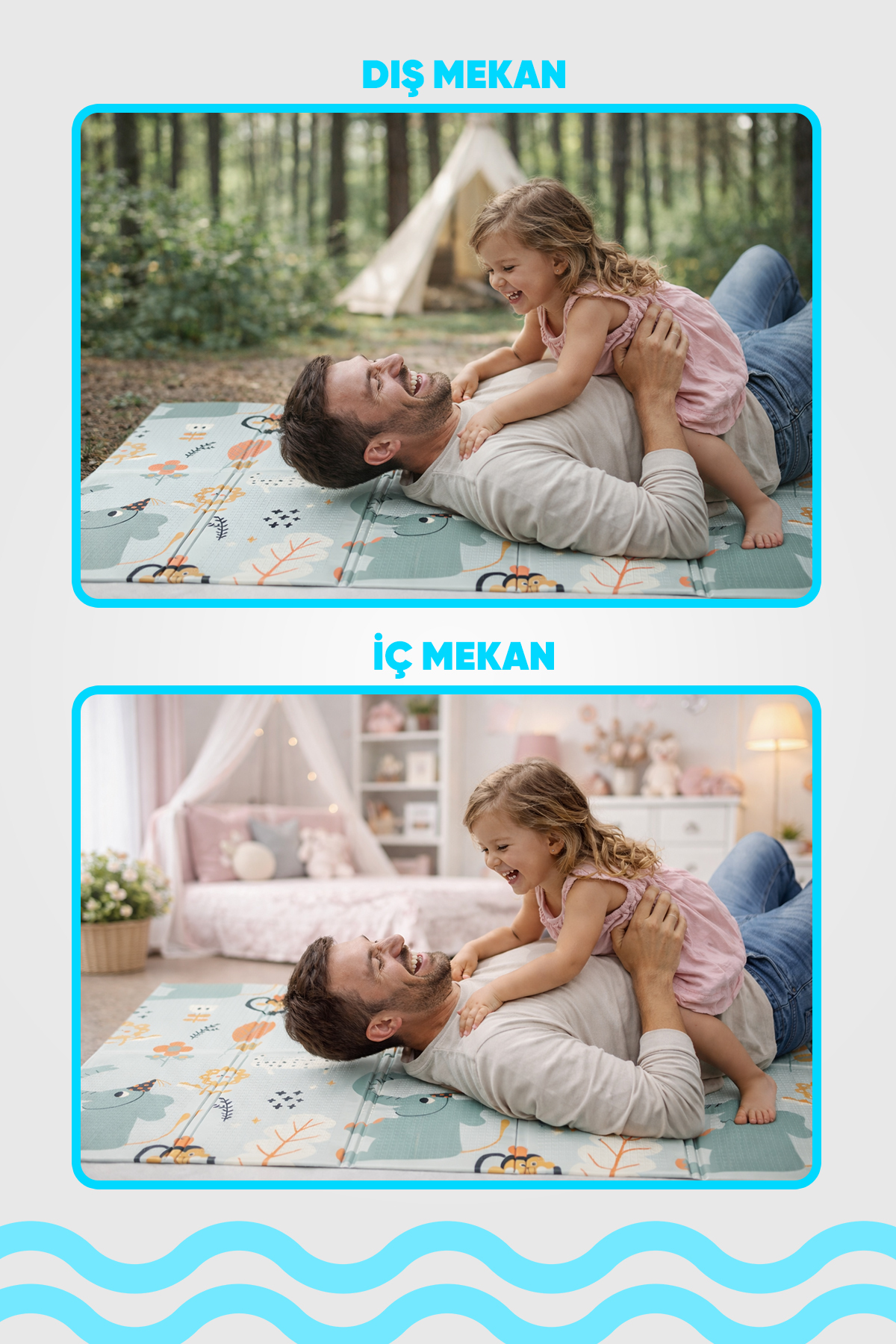 Coolmats 200x130x1 Cm Orman Şenliği Katlanabilir Oyun Matı fotoğrafı 5 (önizleme)