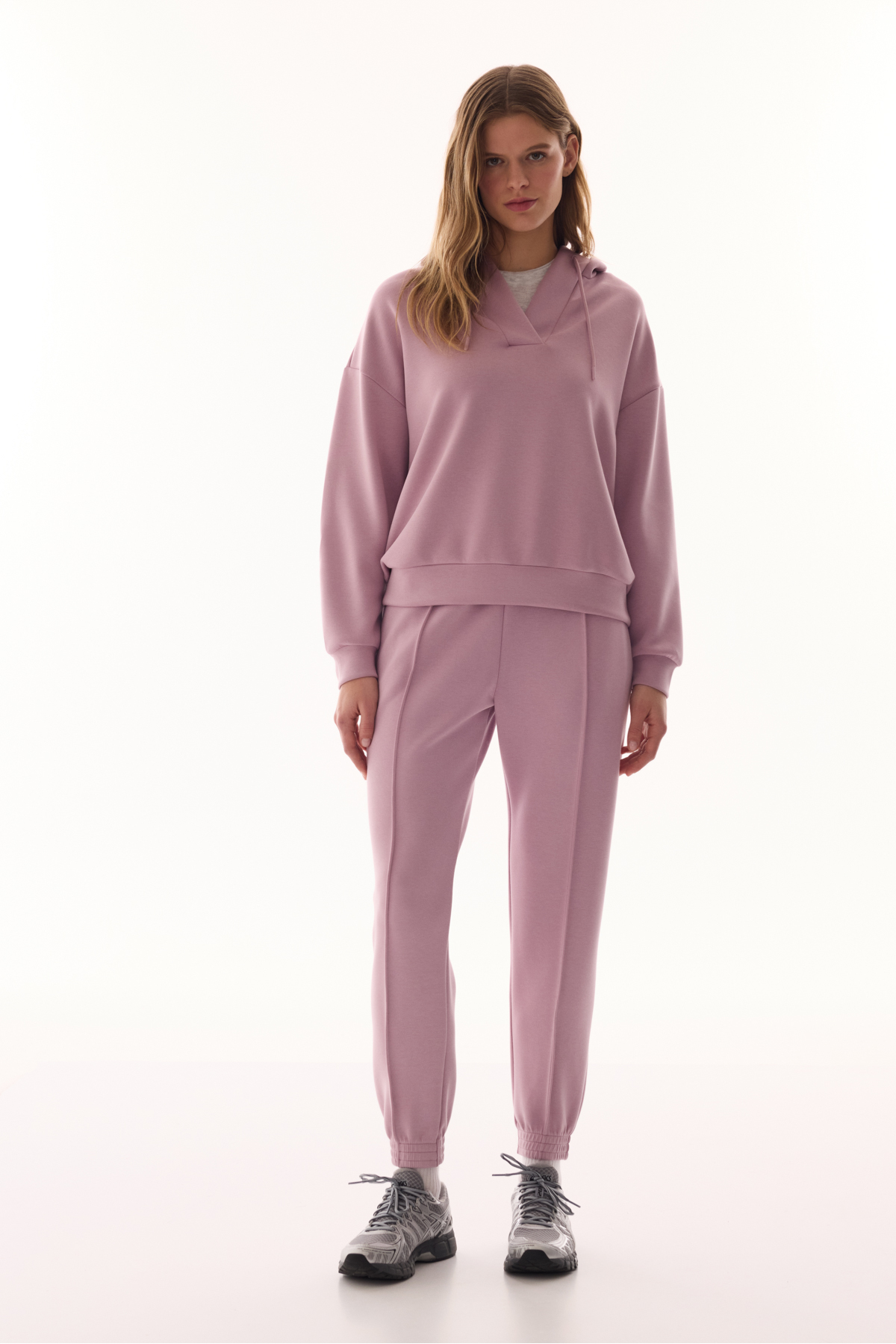 Penti  Lila V Yaka Oversize Kapüşonlu Sweatshirt - Görsel 5