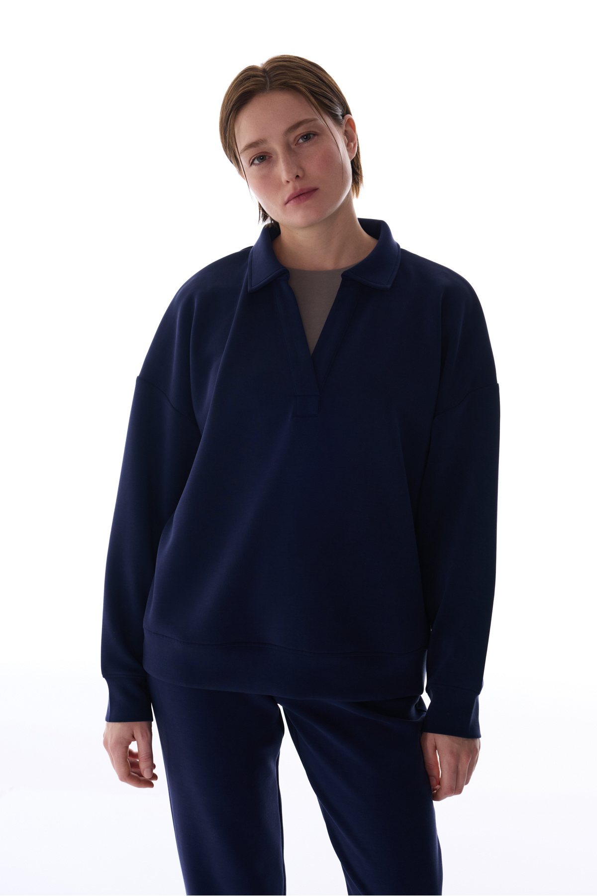 Penti  Lacivert Polo Yaka Modal Sweatshirt