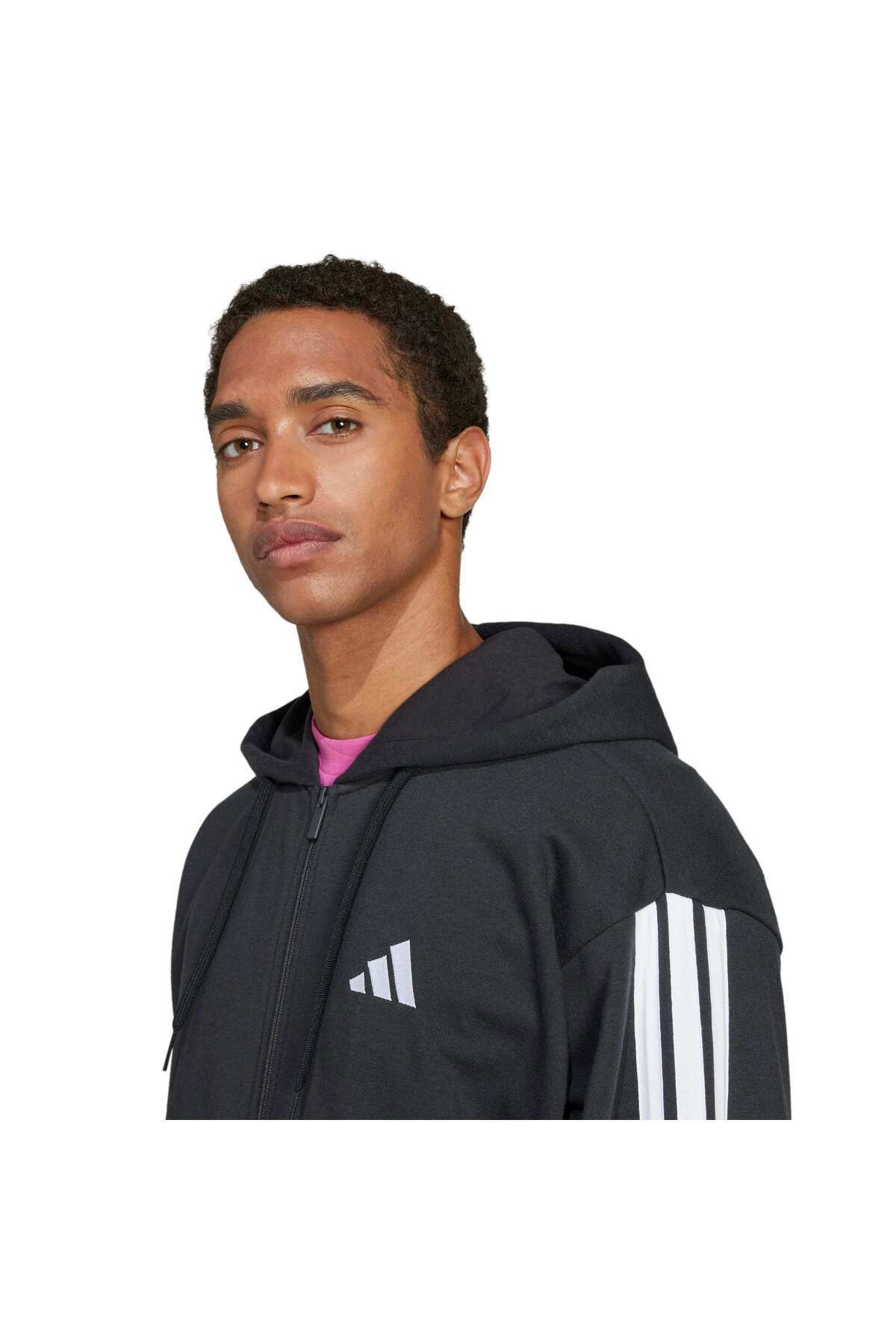 adidas M 3S Ft Fz Hd Erkek Spor Sweatshirt JD1877 görsel 6