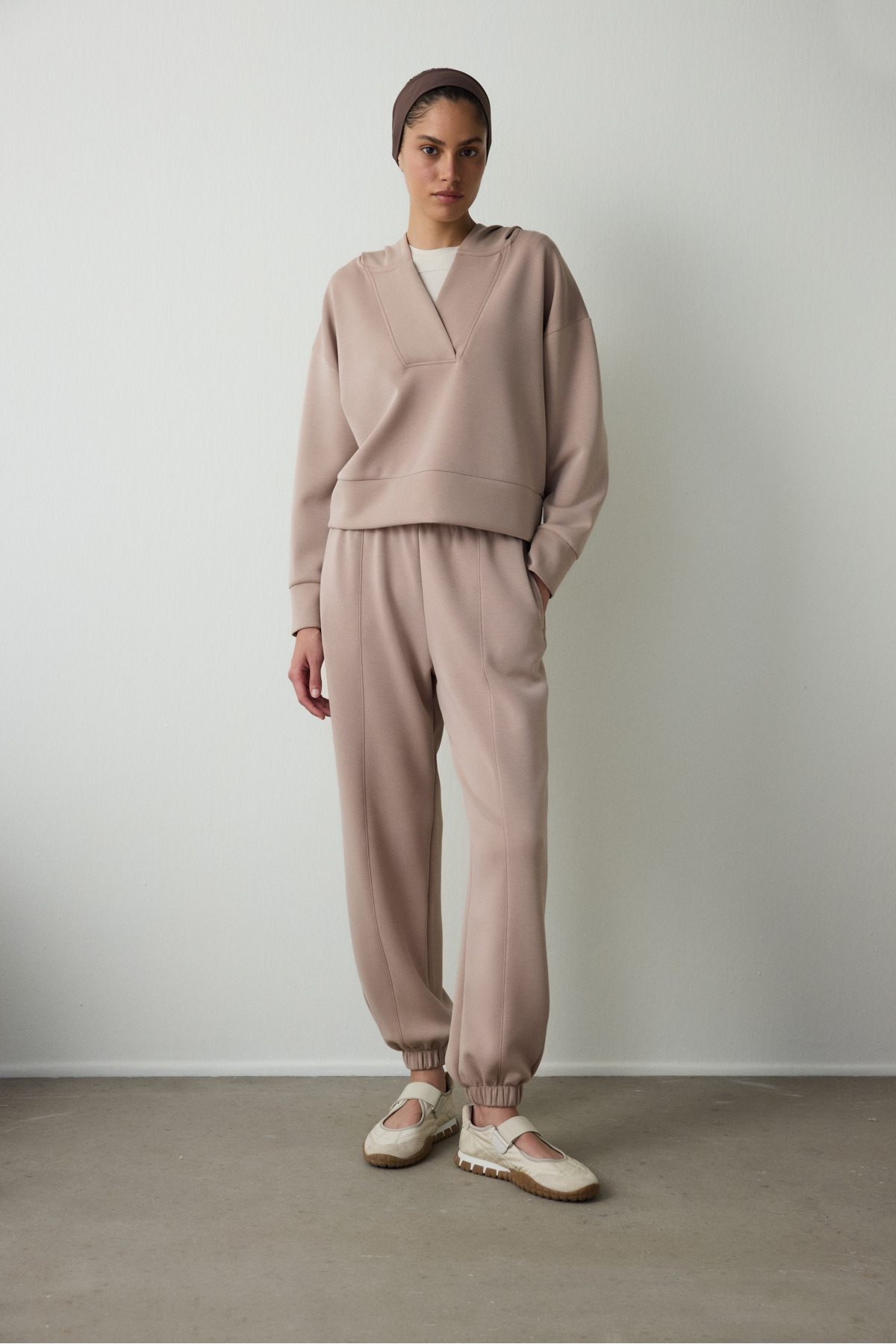 Penti  Bej Kapüşonlu Modal Crop Sweatshirt - Görsel 6