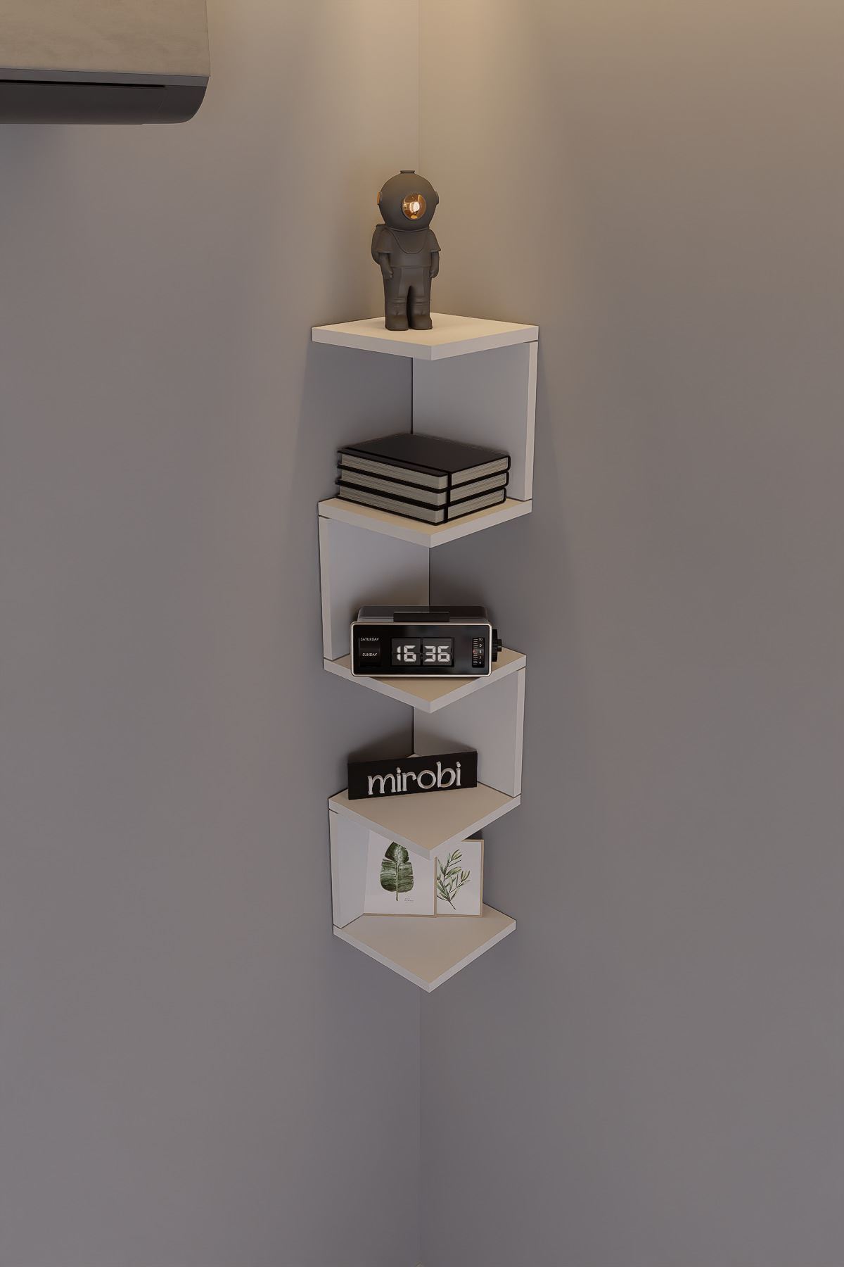 Artix Zigzag Wall Shelf White