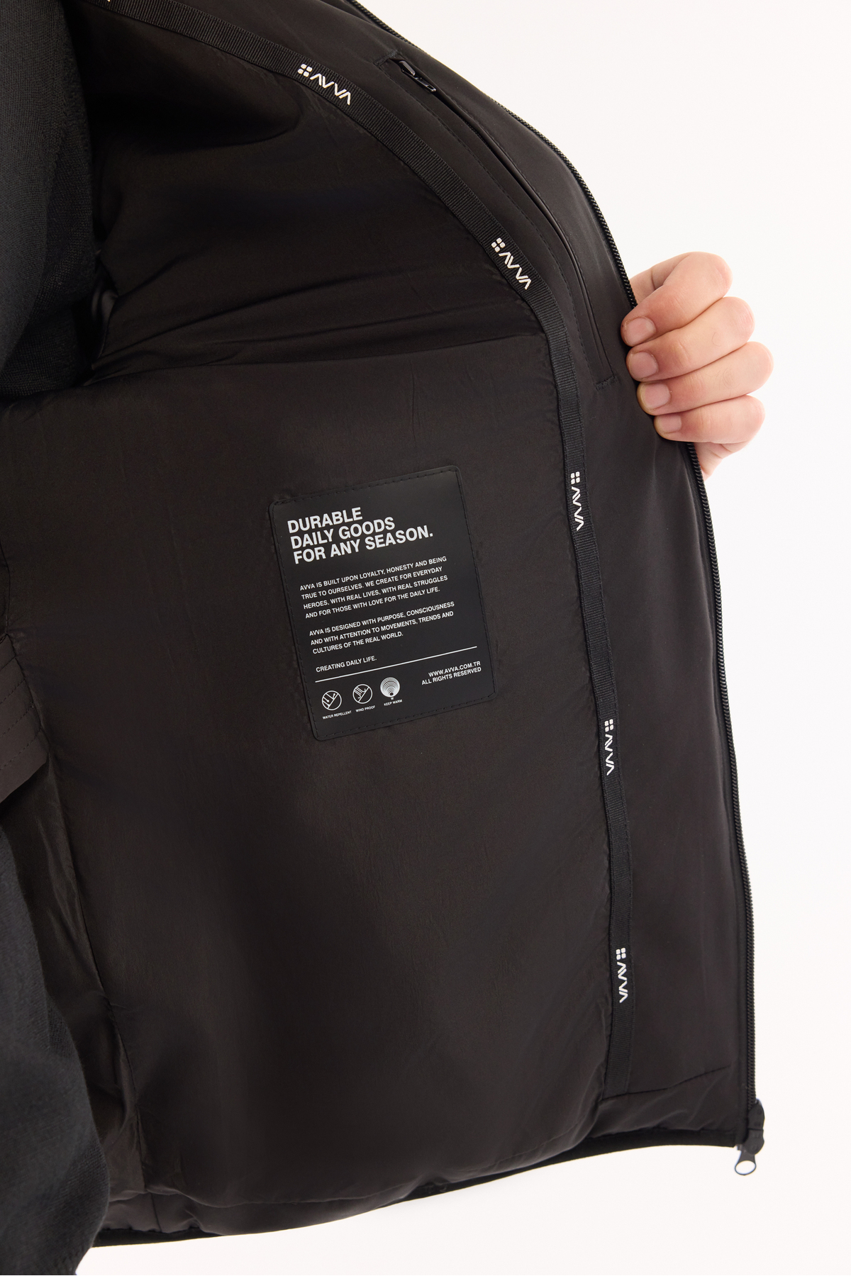 Avva  Erkek Siyah Kapüşonlu Su İtici Rüzgar Geçirmez -5°C Dayanıklı Şişme Regular Fit Mont A52Y6075 - Görsel 6