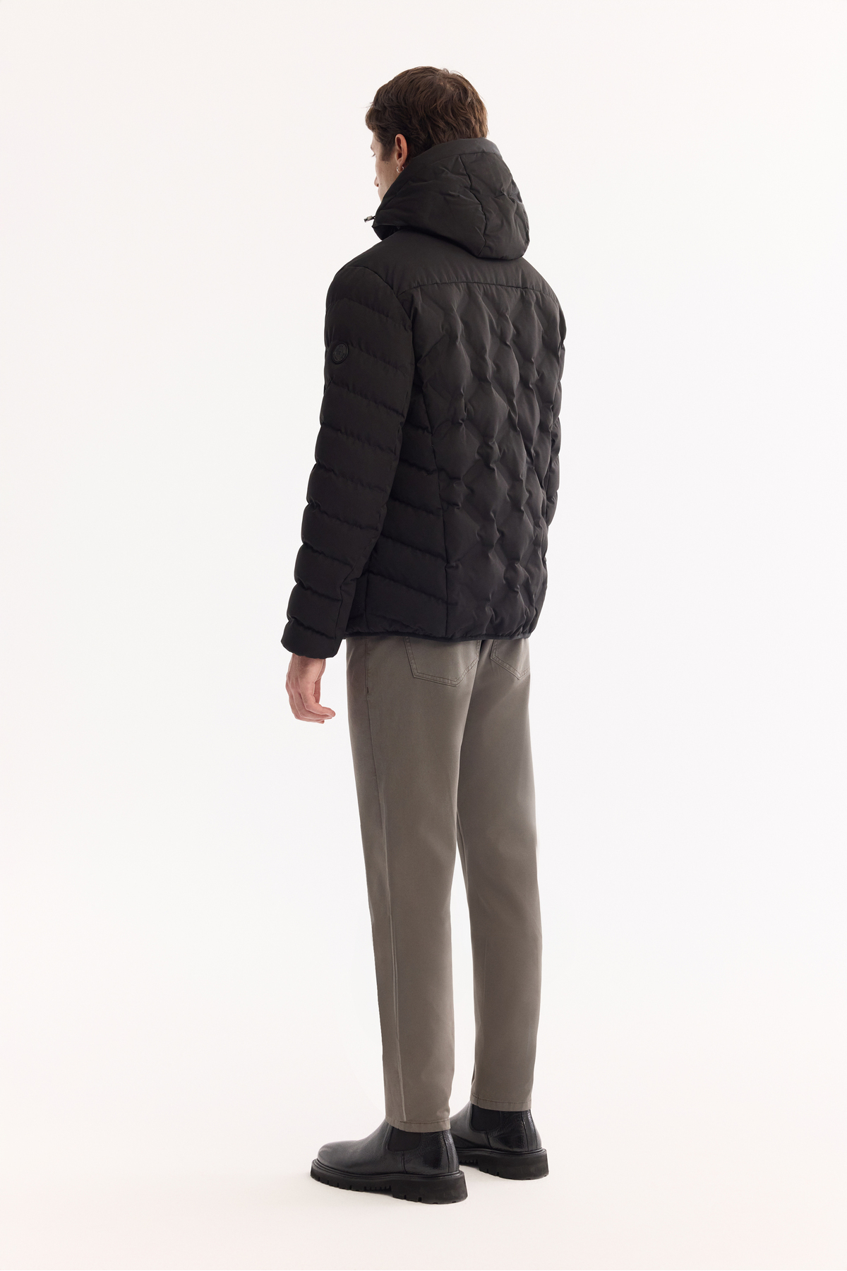 Avva  Erkek Siyah Kapüşonlu Su İtici Rüzgar Geçirmez -5°C Dayanıklı Şişme Regular Fit Mont A52Y6075 - Görsel 8