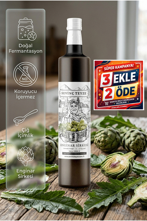 Organik Teyze Sevinç Teyze Doğal Fermantasyon Enginar Sirkesi, Artichoke Vine...