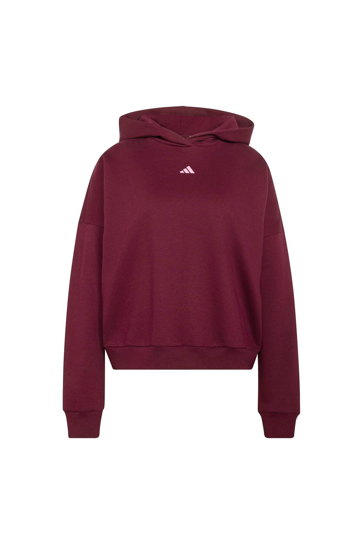 adidas W 3Ss Fl Hd2 Kadın Spor Sweatshirt HZ0855 görsel 4