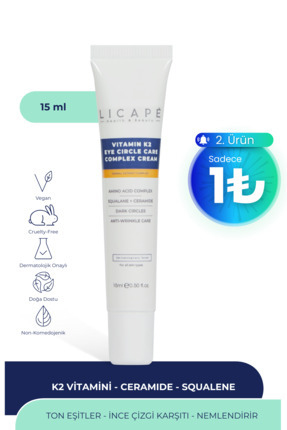 Licape Vitamin K2 Göz Çevresi Bakım Kremi 15ml