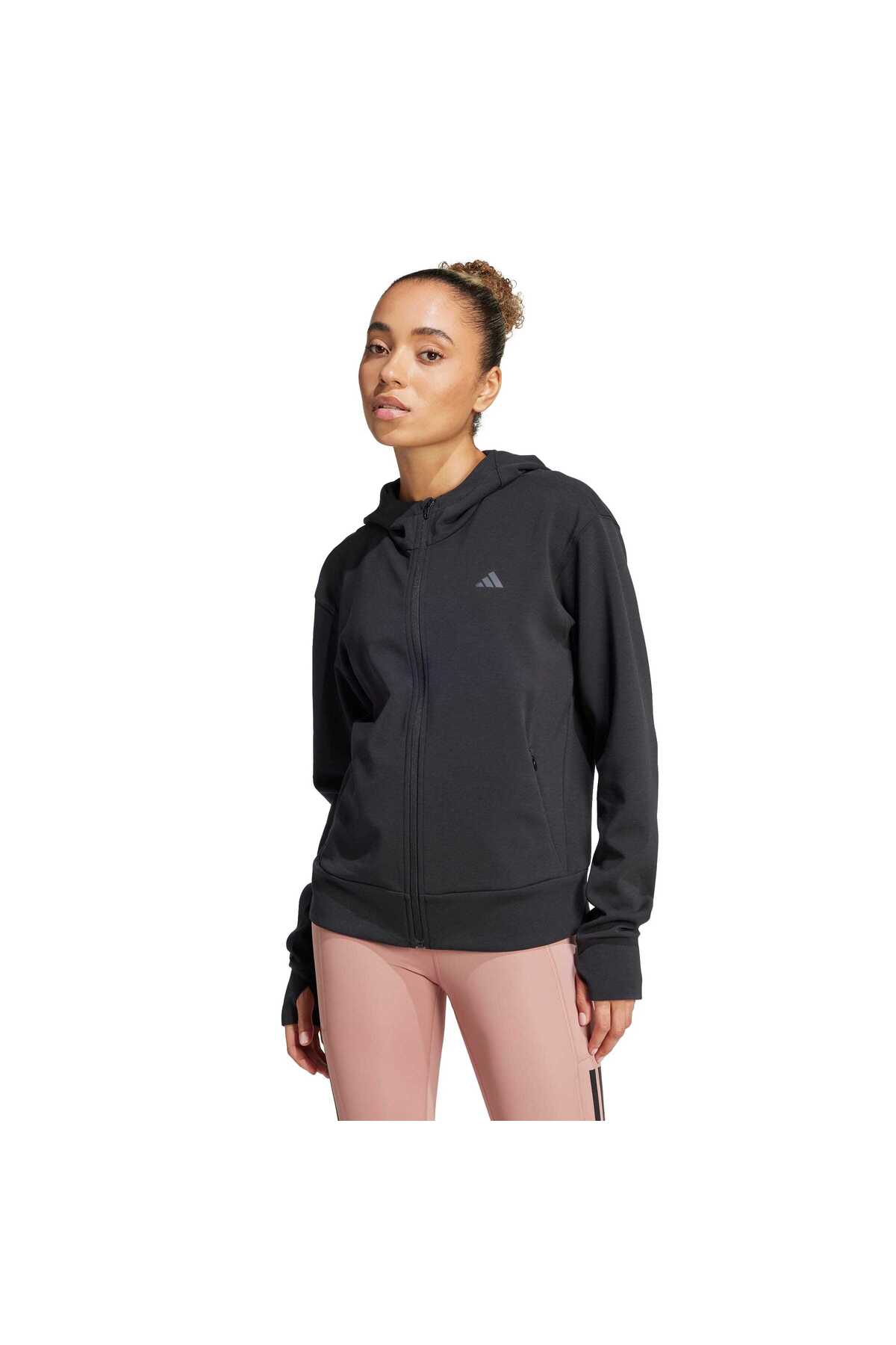 adidas D4T Fz Hoodie Kadın Spor Sweatshirt JP2654