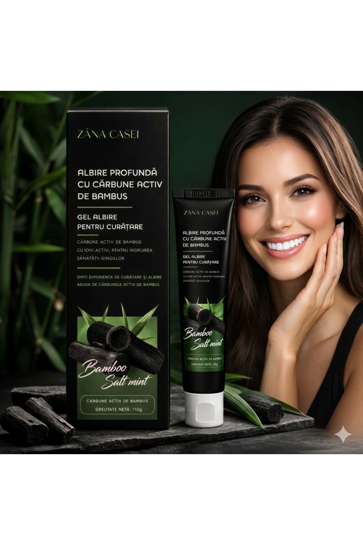 ZanaCasei Pastă de dinți cu efect rapid de albire și aromă de mentă Zâna Casei