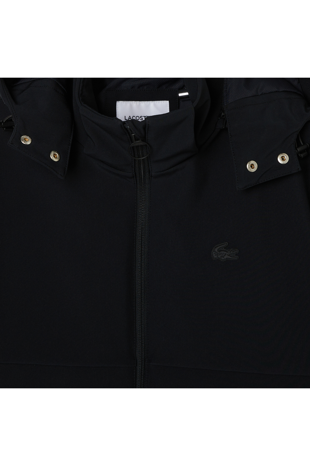 Lacoste Kadın Regular Fit Kapüşonlu Baskılı Siyah Yağmurluk görsel 4
