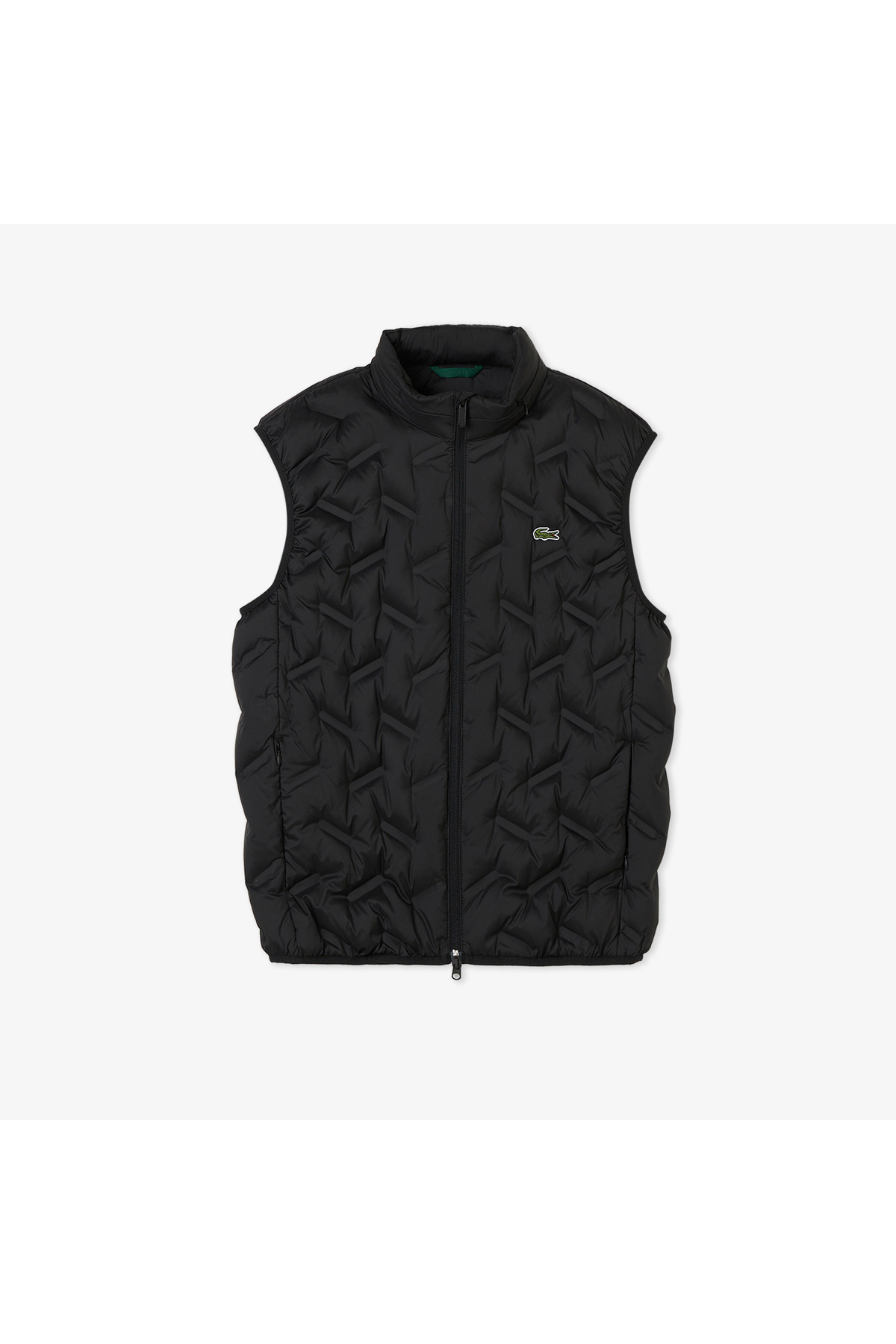Lacoste Erkek Regular Fit Dik Yaka Kapitone Siyah Yelek görsel 3
