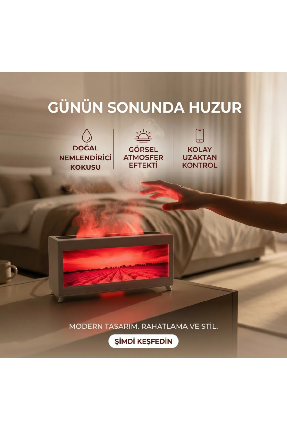 Alev Efektli Dekoratif Hava Nemlendirici