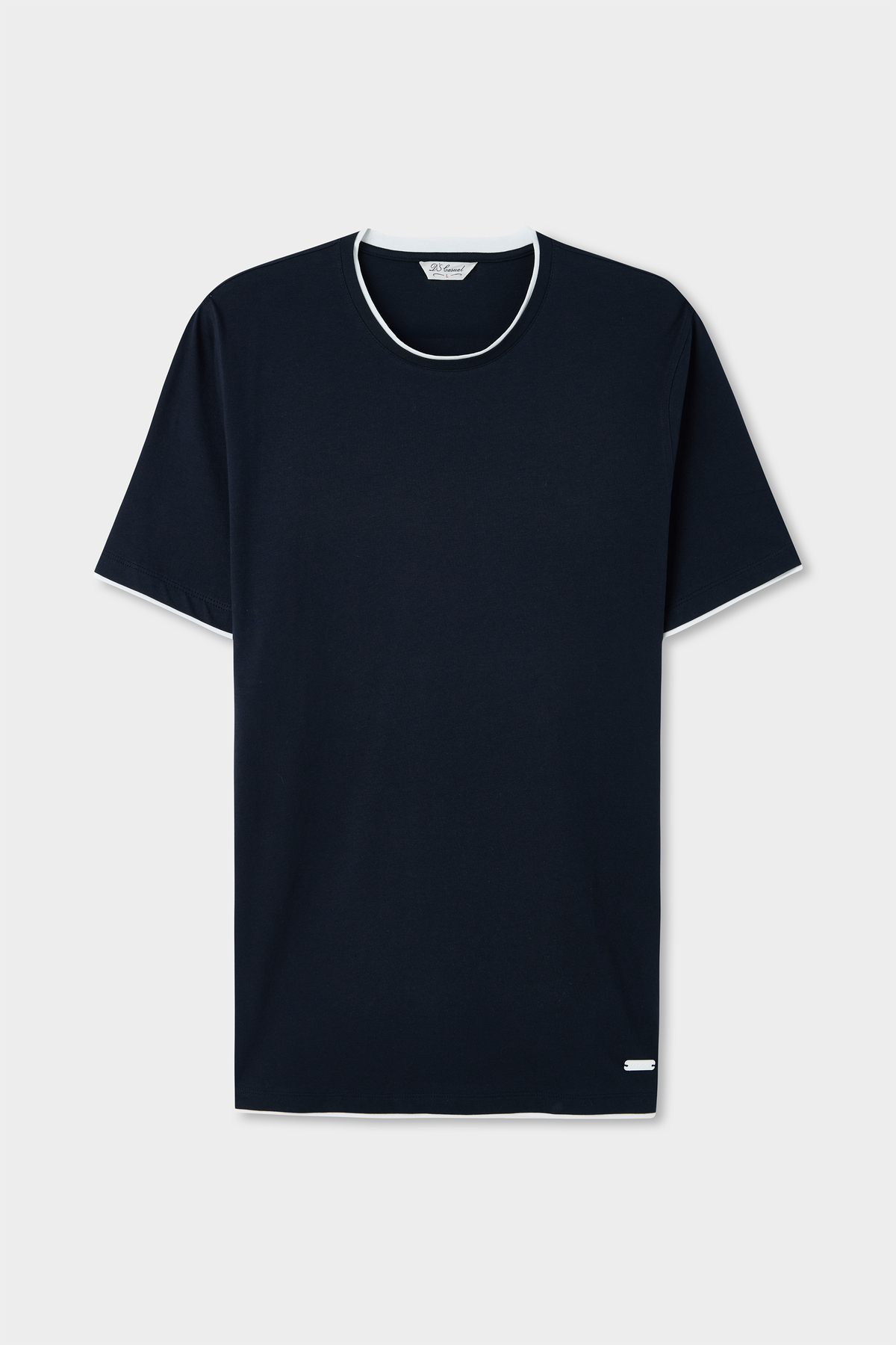 D'S Damat  Ds Damat Regular Fit Lacivert Düz %100 Pamuklu T-Shirt - Görsel 5