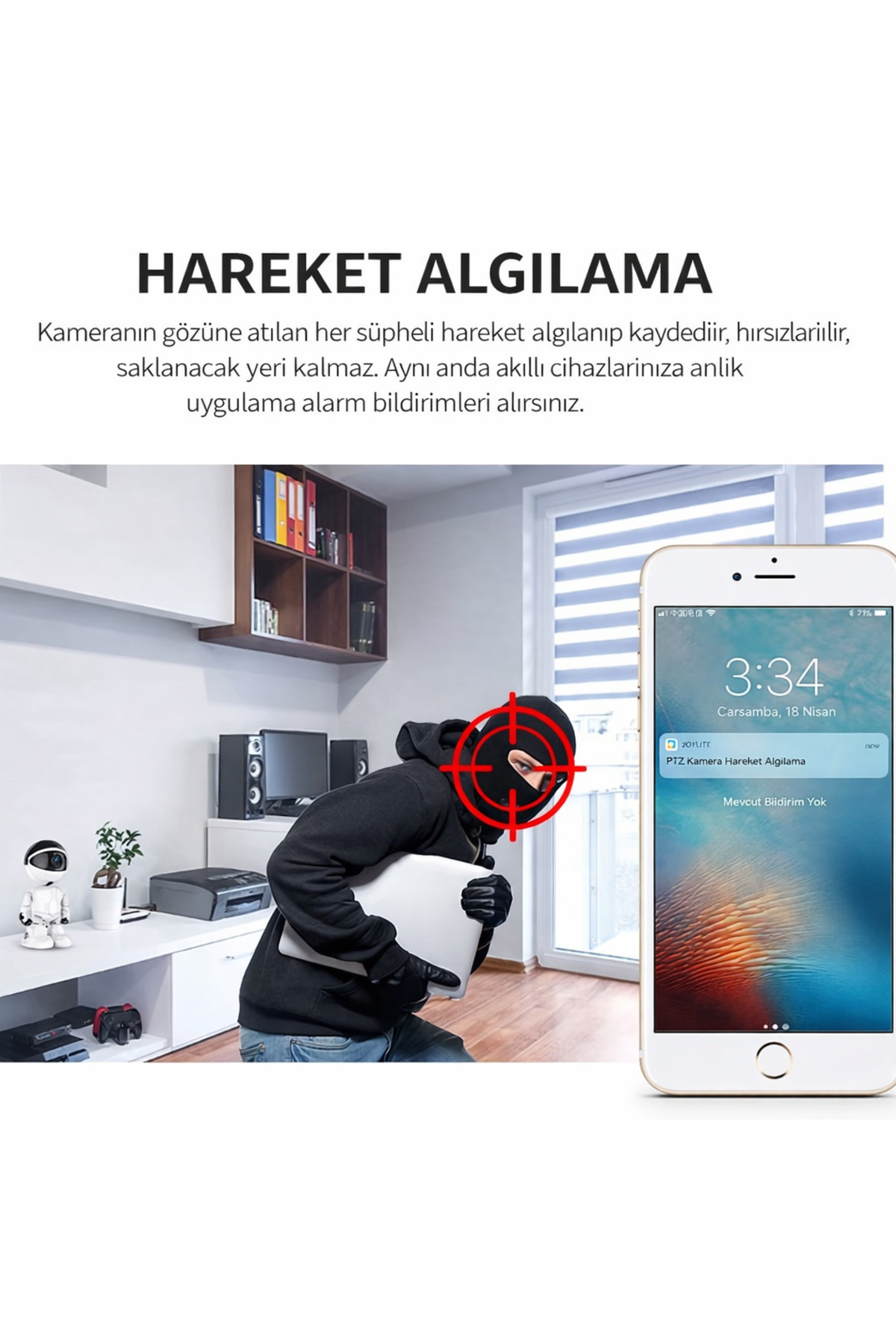 Genel Markalar 1080p Robot Görünümlü Wifi Ip Gözetleme Kamerası Bebek Kamerası 360 Gece Görüş 2 Yönlü Ses fotoğrafı 6 (önizleme)