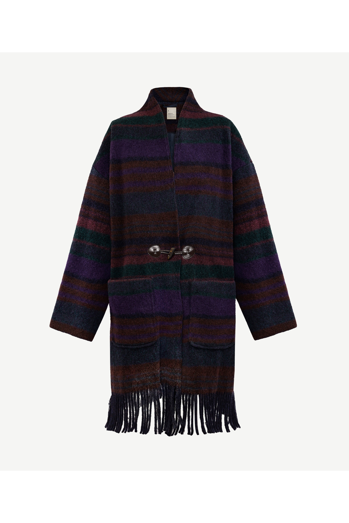 Yargıcı  Geniş Şal Yaka Uzun Kol Palto - Görsel 7