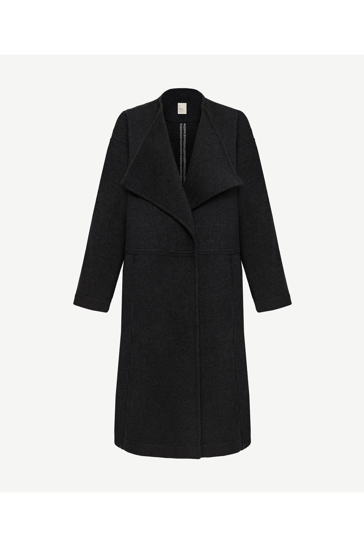 Yargıcı  Geniş Şal Yaka Uzun Kol Palto - Görsel 6