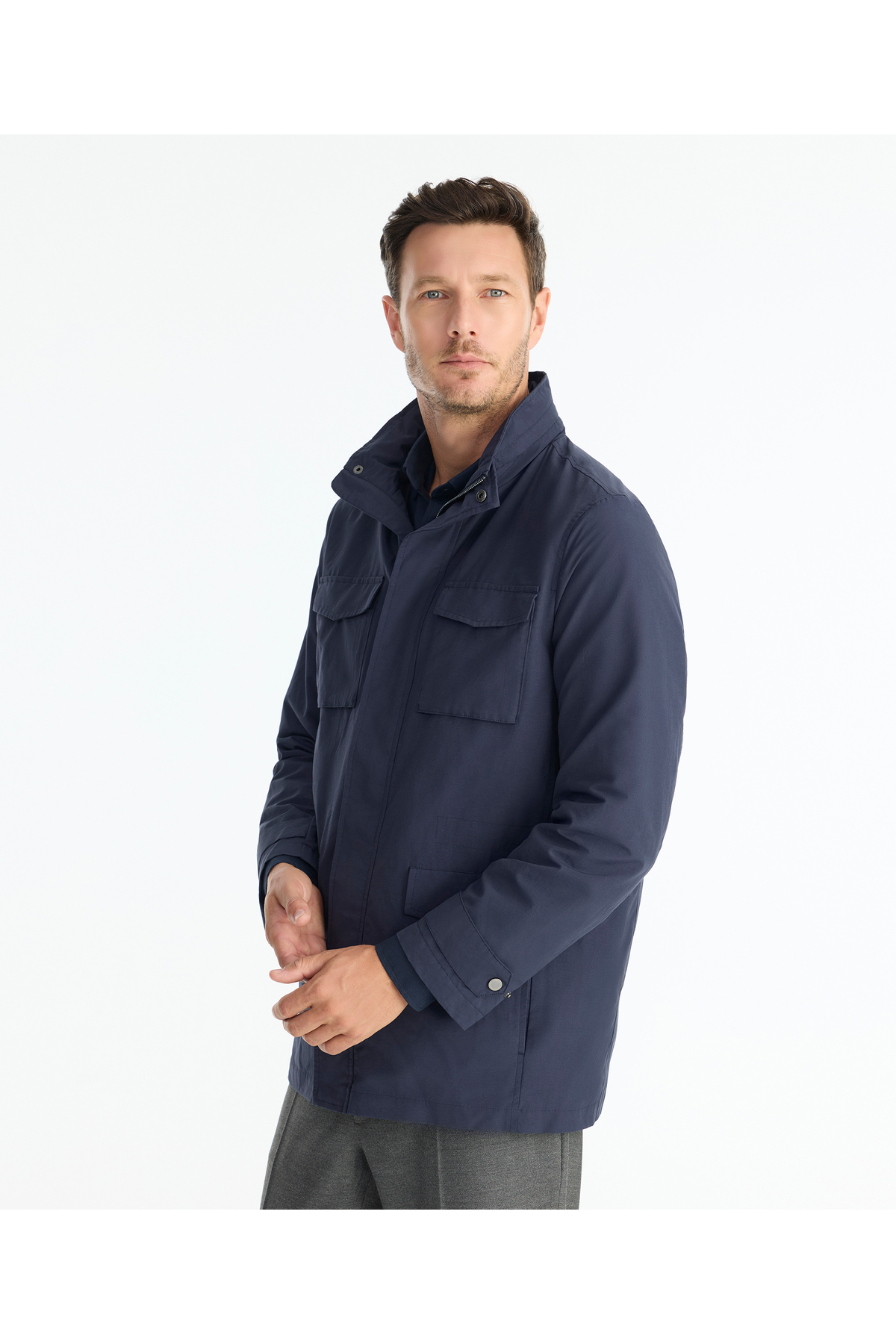 Yargıcı  Regular Dik Yaka Uzun Kol Yağmurluk - Görsel 2