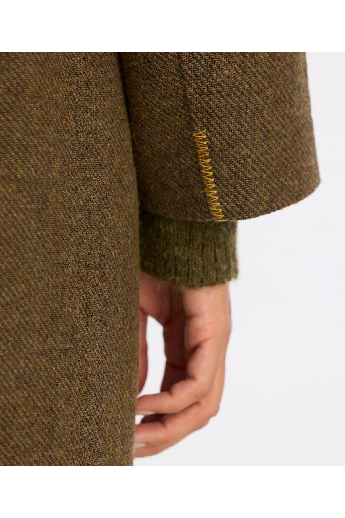 Yargıcı  Dikiş Detaylı Kemerli Uzun Palto - Görsel 5