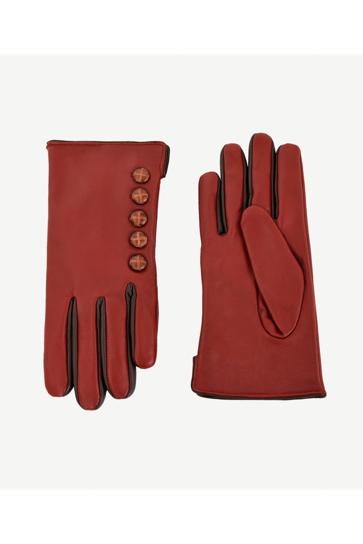 Yargıcı  Düğme Detaylı Deri Eldiven - Görsel 2