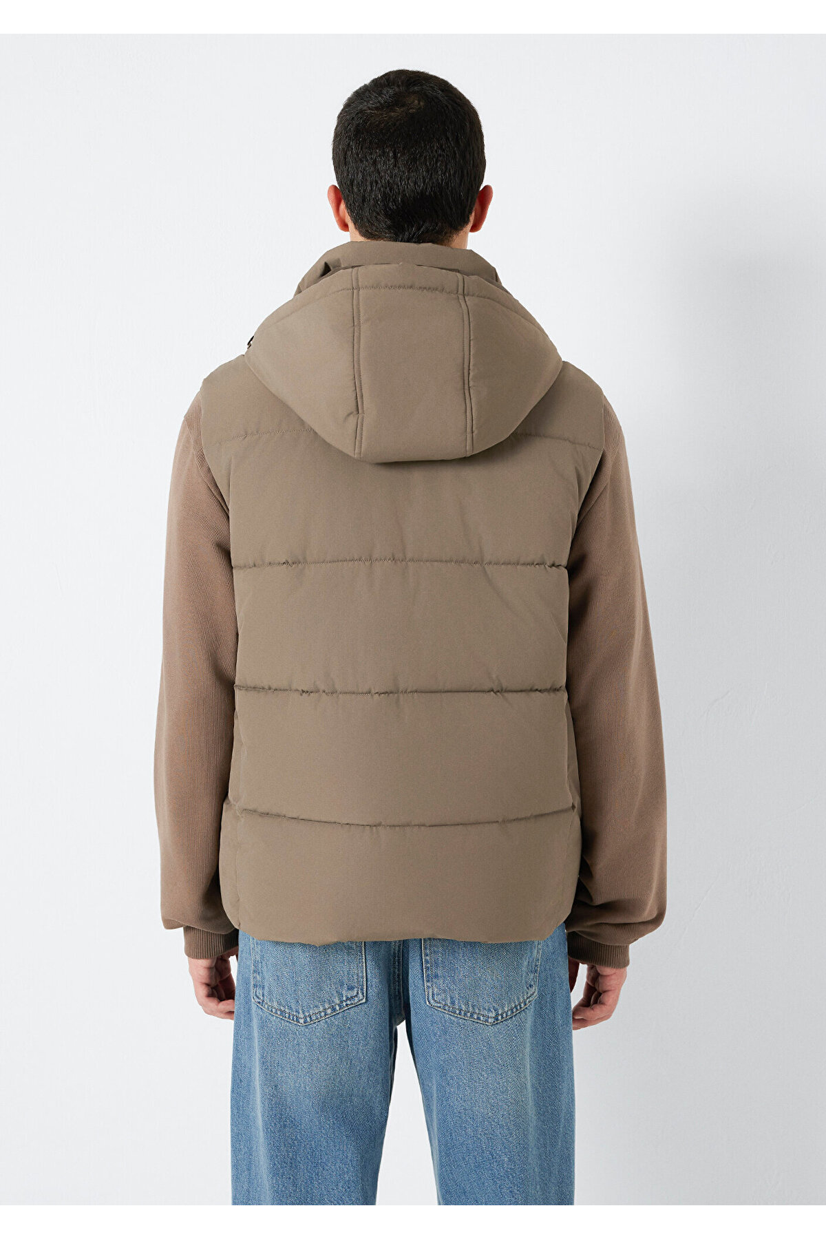 Mavi  Kapüşonlu Kahverengi Şişme Yelek Regular Fit / Normal Kesim 0110744-70376 - Görsel 5