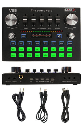 Midex Vs9 Canlı Yayın Ses Kartı Efektli Radyo Mikseri Tiktok (TELEFON VE PC P...