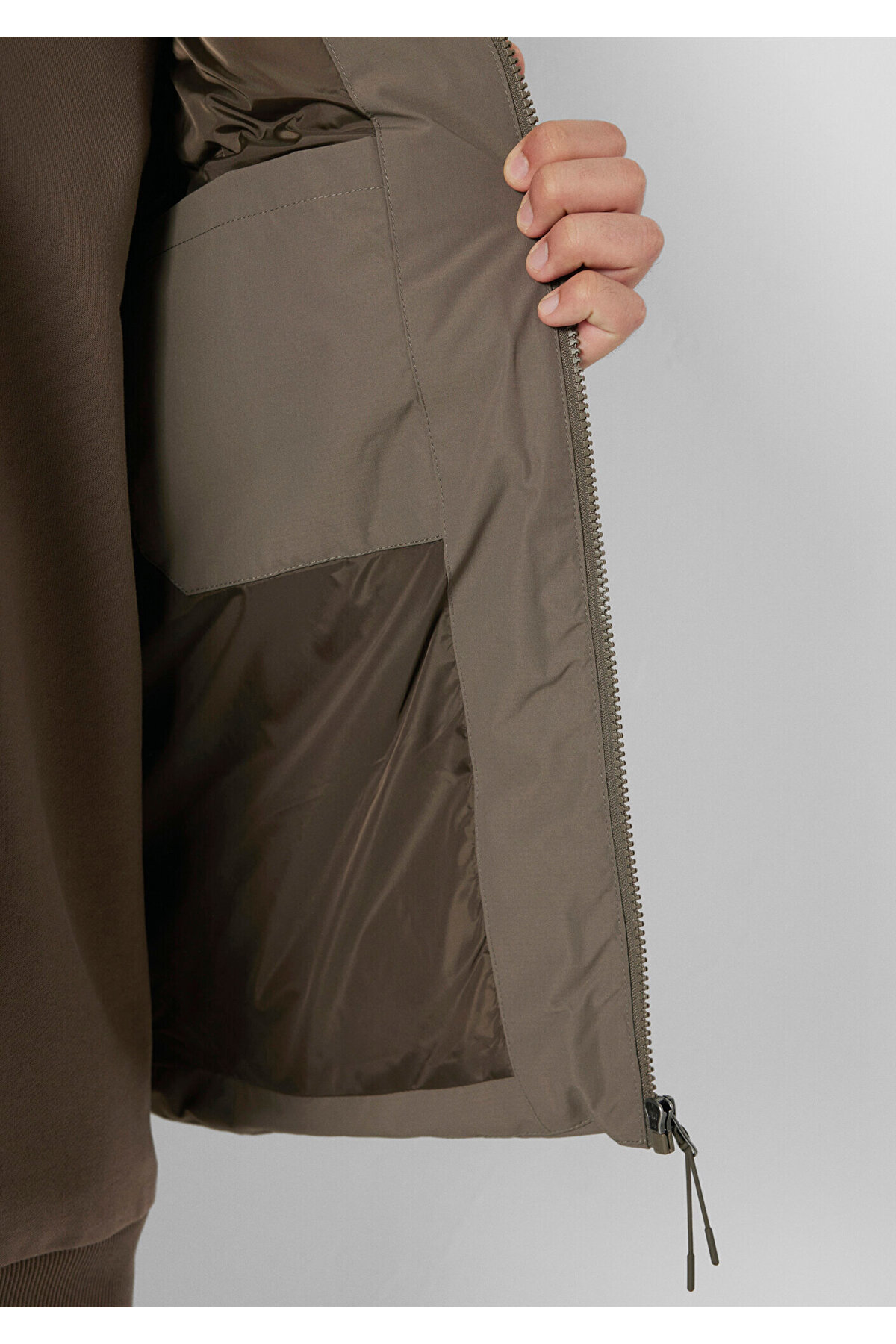 Mavi  Kapüşonlu Kahverengi Şişme Yelek Regular Fit / Normal Kesim 0110744-70376 - Görsel 8