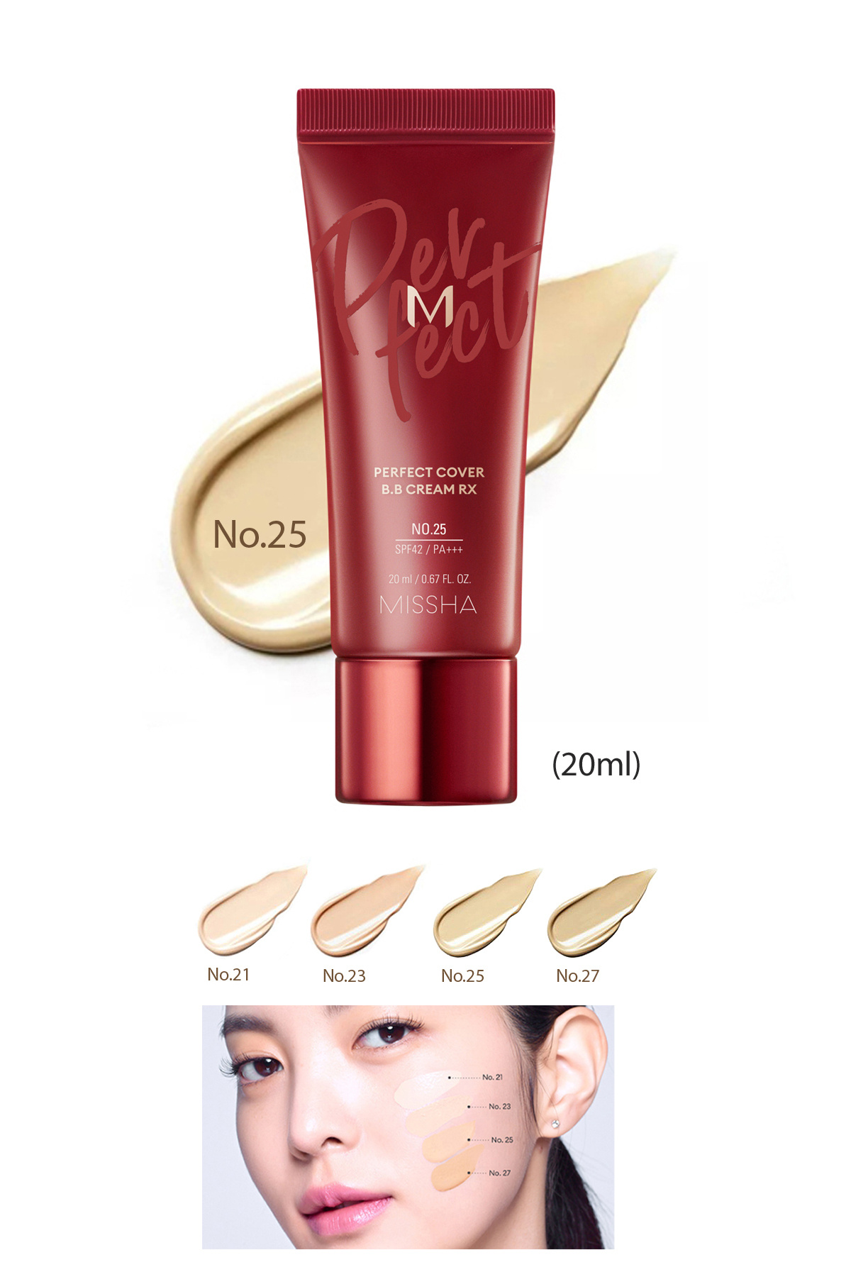 Missha Yüksek Kapatıcı ve Cilt Bakım Etkili Yeni Nesil BB Krem M Perfect Cover BB Cream RX SPF42+++ (No.25) - Fiyatı, Yorumları