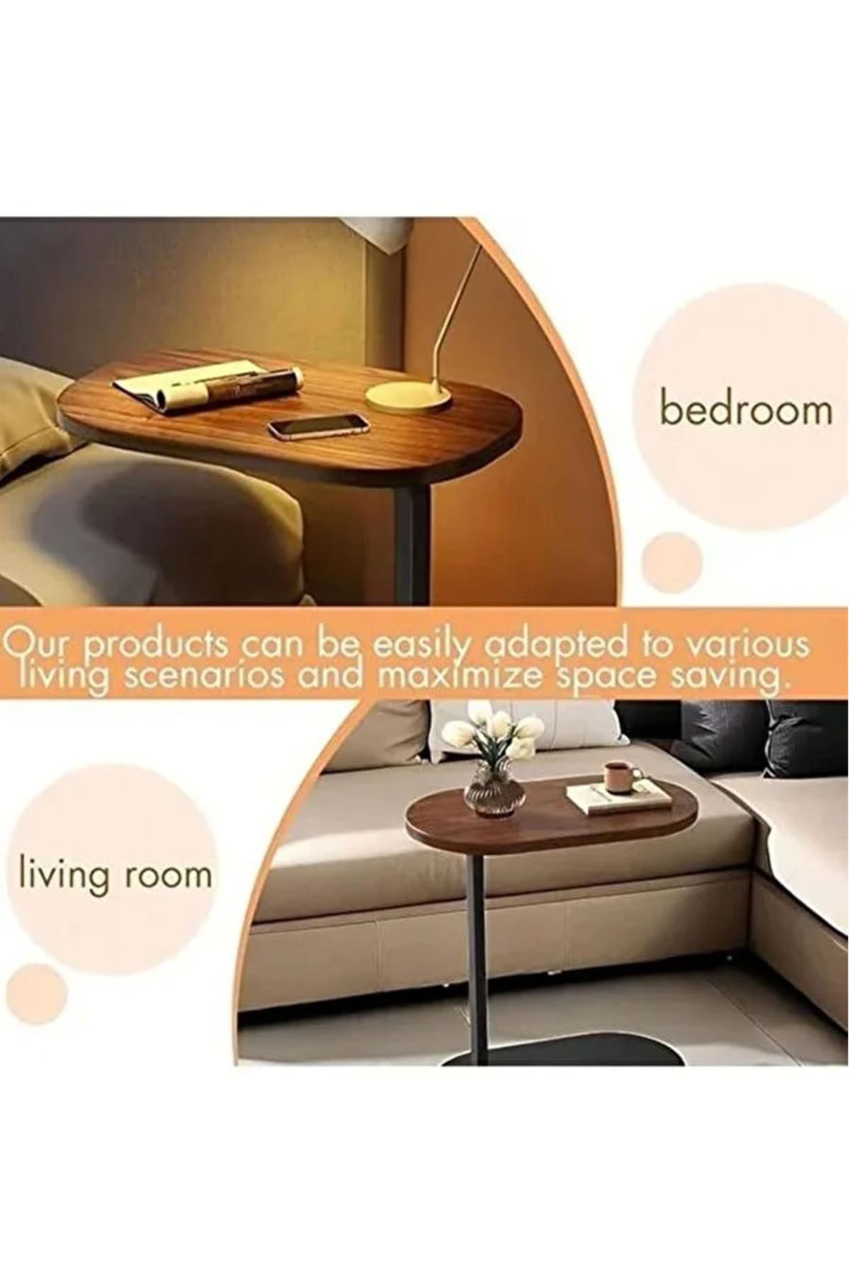 طقم من 4 قطع - طاولة قهوة عصرية |طاولة جانبية على...