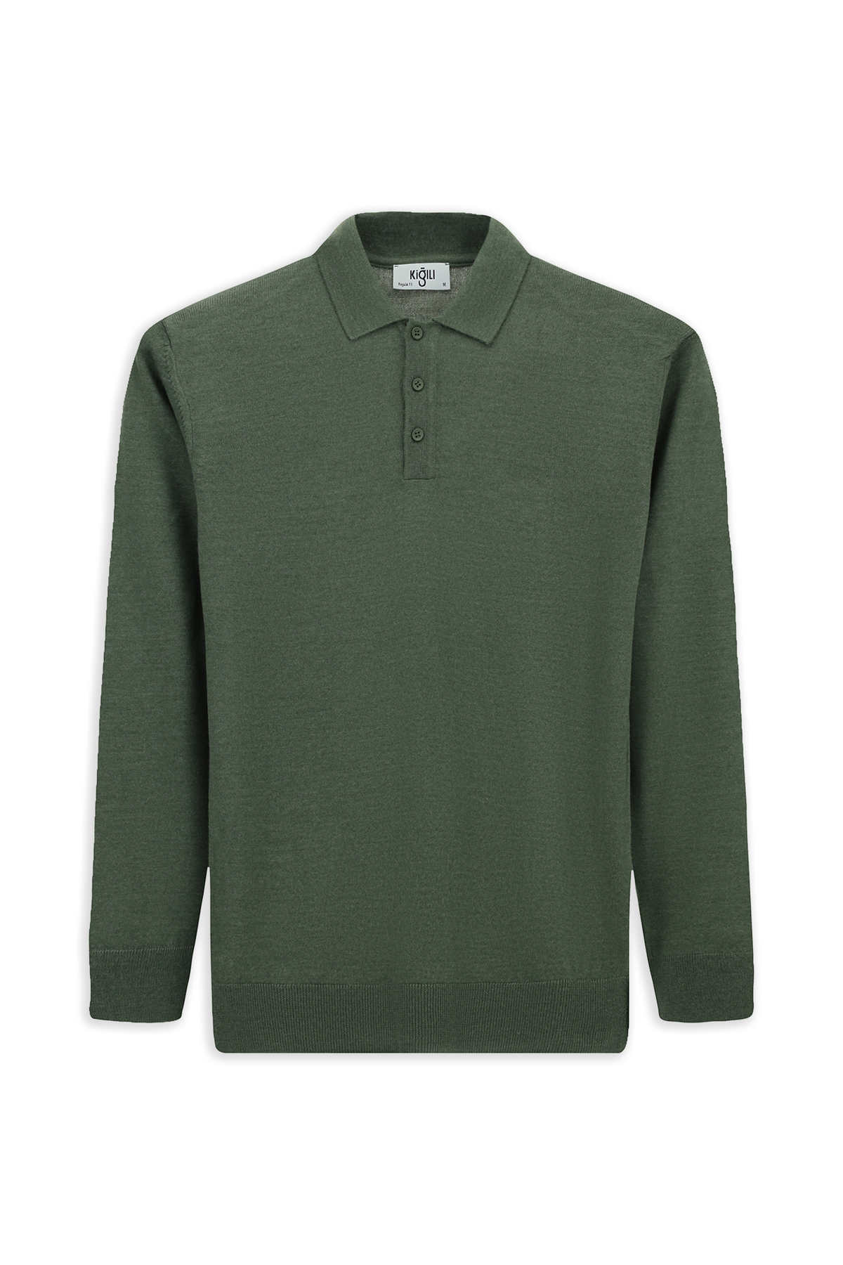 Kiğılı  Polo Yaka Düğmeli Regular Fit Sıcak Tutan Yünlü Triko Kazak - Görsel 2