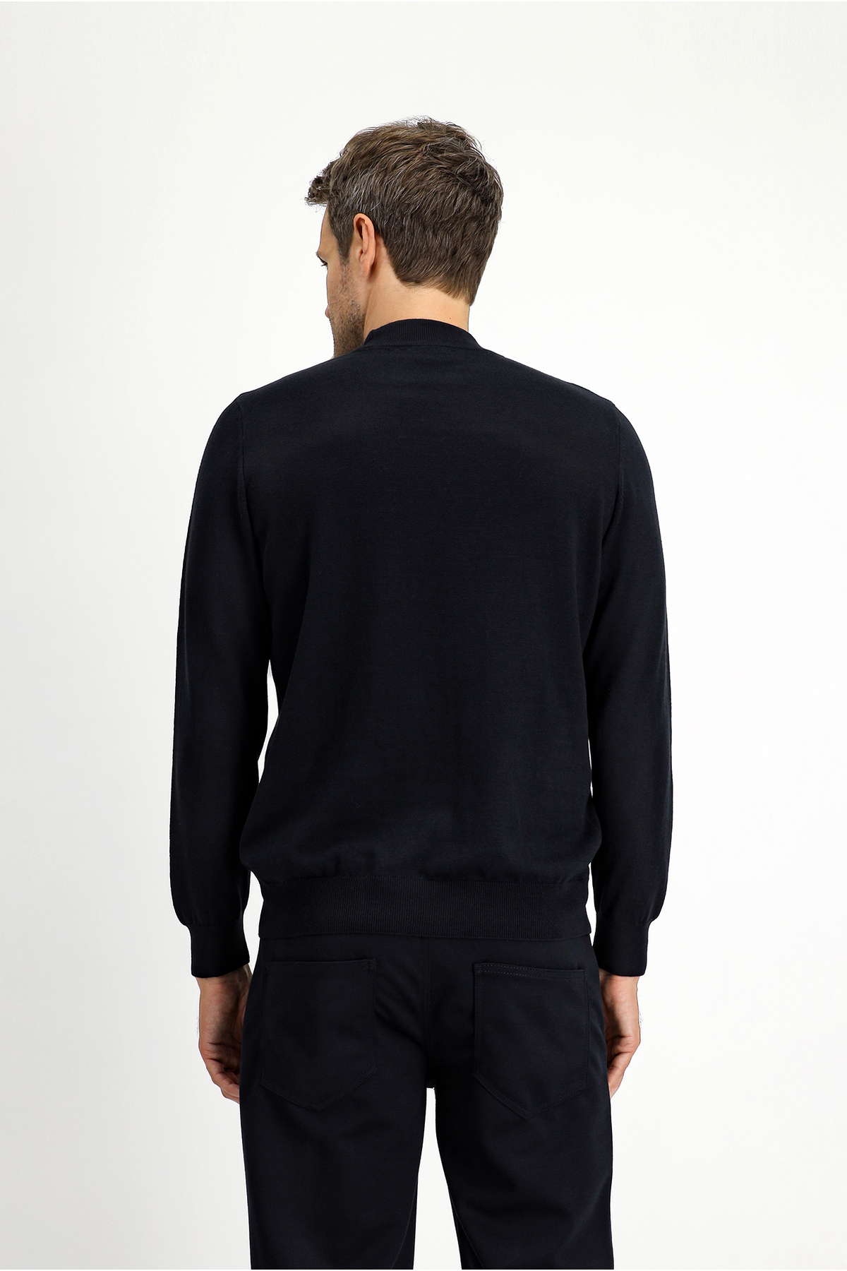 Kiğılı  Yarım Balıkçı Yaka Regular Fit Pamuklu Kaşmirli Triko Kazak - Görsel 5