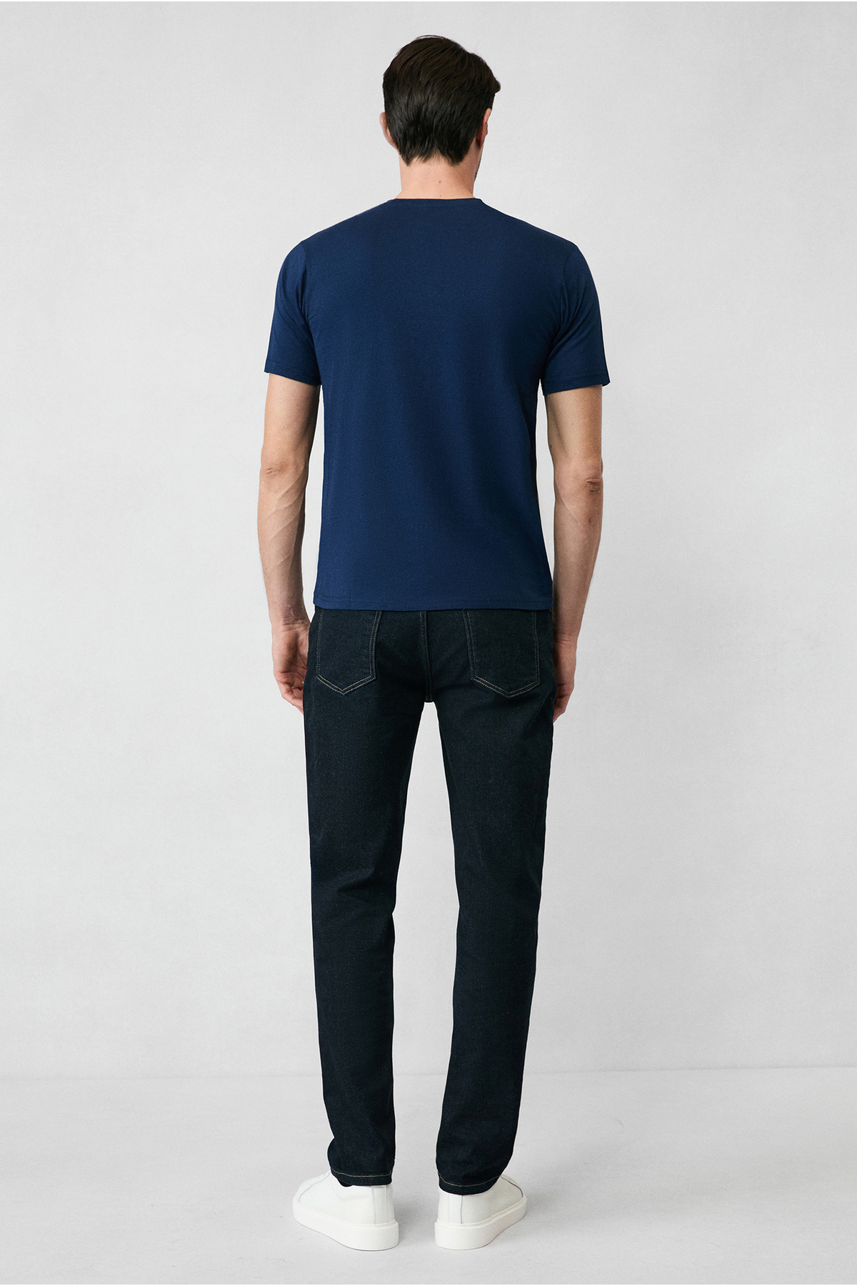 Kiğılı  Bisiklet Yaka Slim Fit Dar Kesim Pamuk 3'lü Paket Tişört Seti - Görsel 7