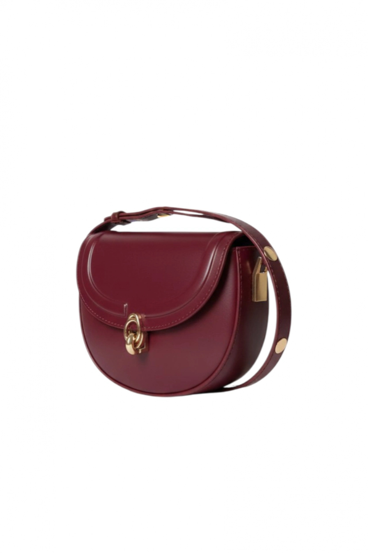 Jessie Burgundy Lock Closure Embossed Women's Shoulder Bag with Adjustable Strap